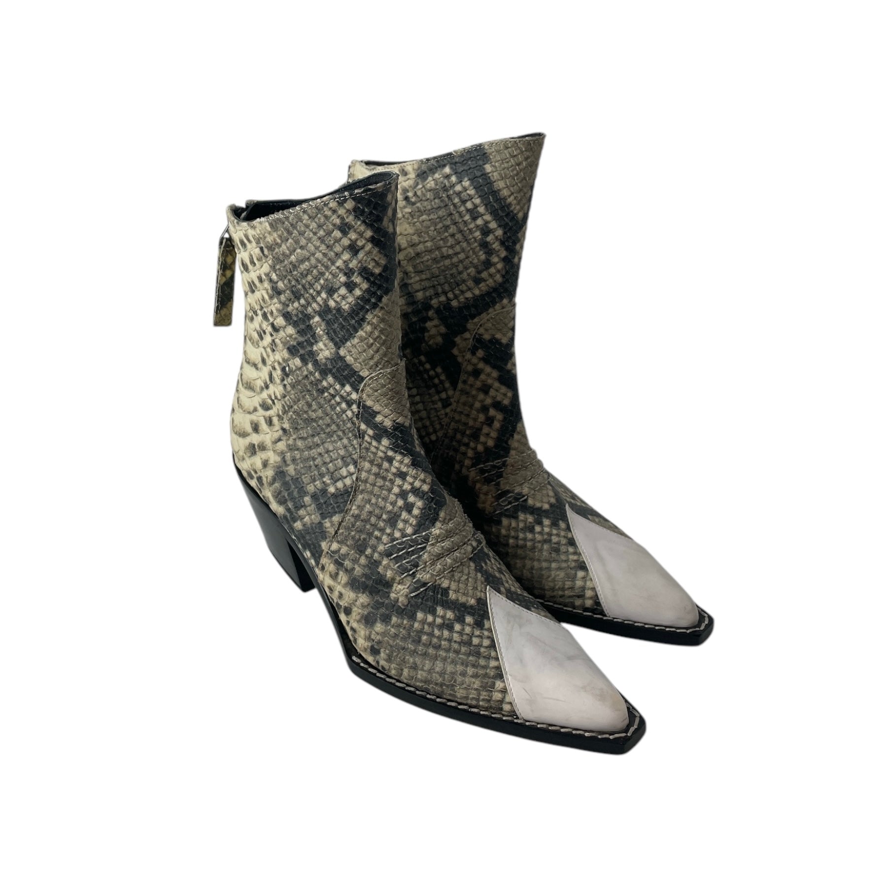 1017 ALYX 9SM(ALYX)/Cowboy Boots/EU 36/Animal Pattern/CRM/SNAKE SKIN COWBOY W WHT TIP view 1