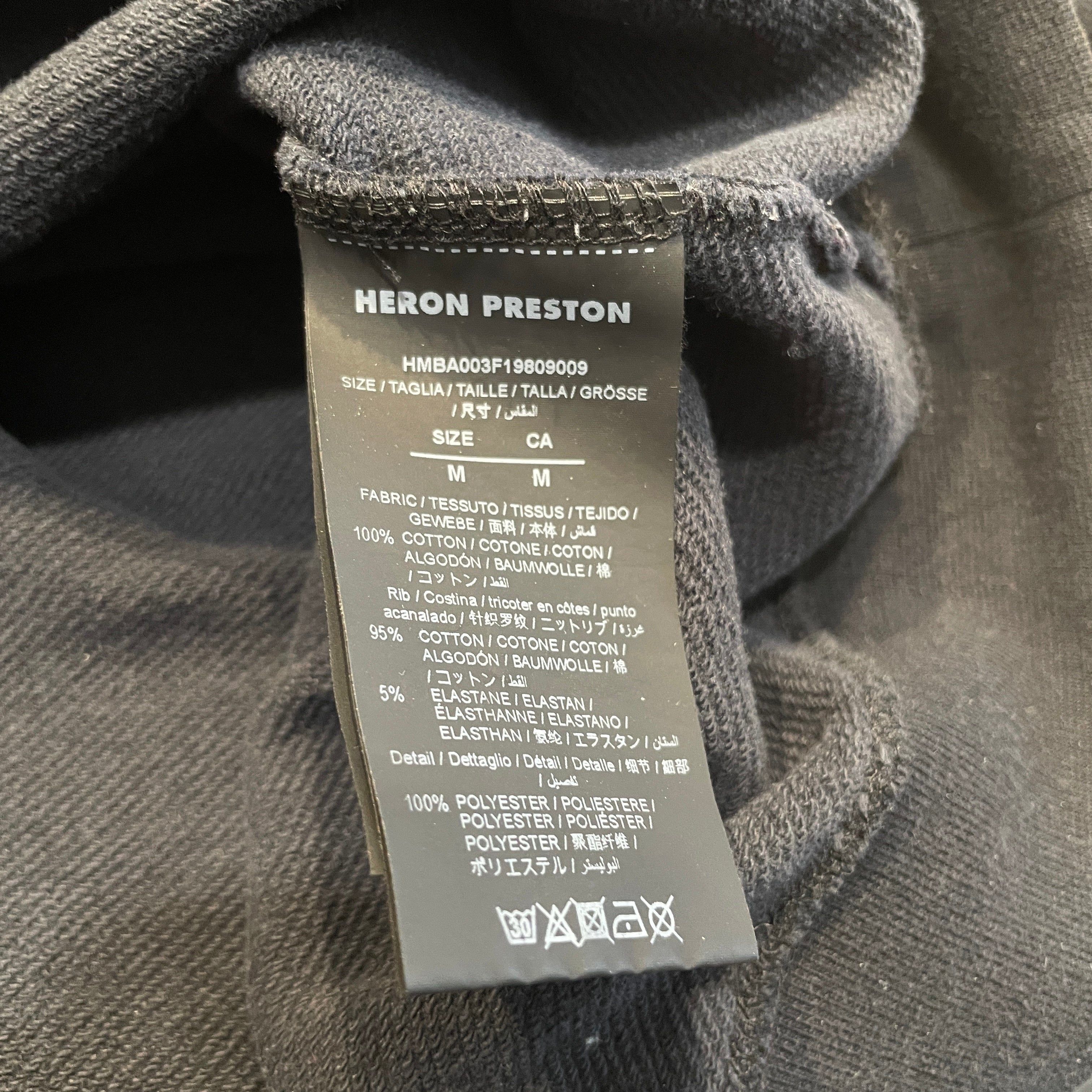 HERON PRESTON/Sweatshirt/M/Cotton/BLK/Ref Tag view 5