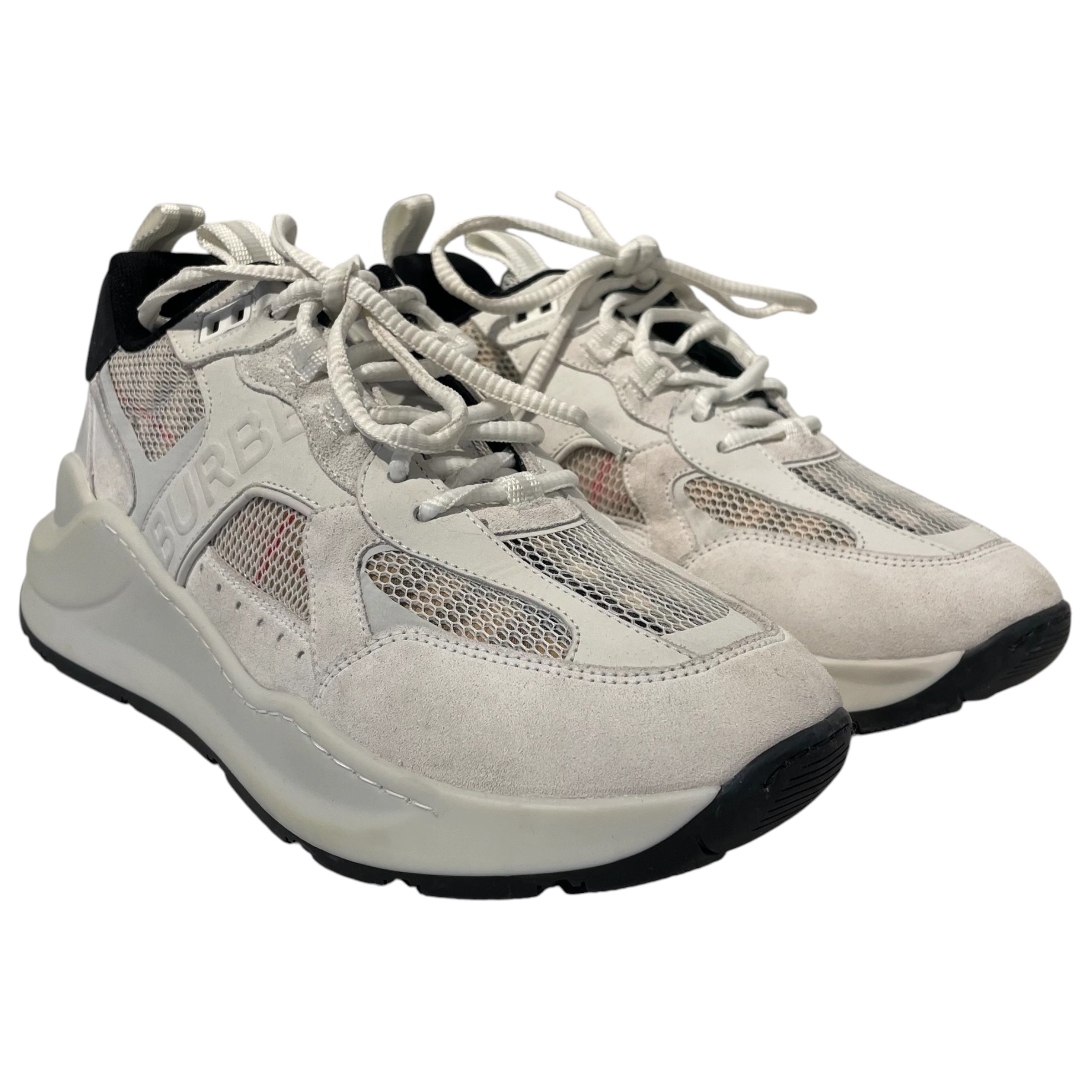 BURBERRY LONDON/Low-Sneakers/EU 41/Nylon/WHT/BURBERRY WHITE MESH SNEAKERS view 1