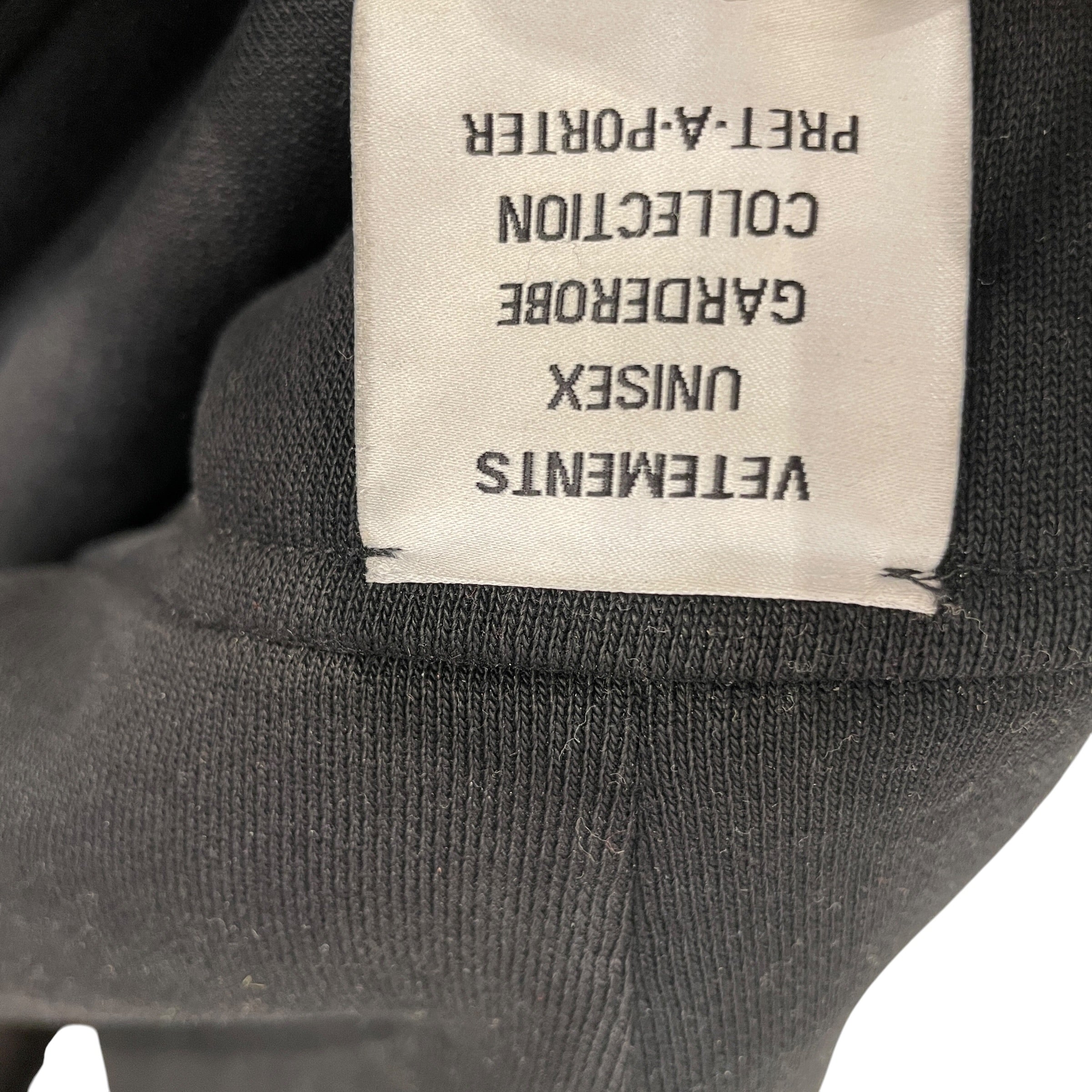VETEMENTS/Hoodie/L/Cotton/BLK/REVERSIBLE HOODIE view 3