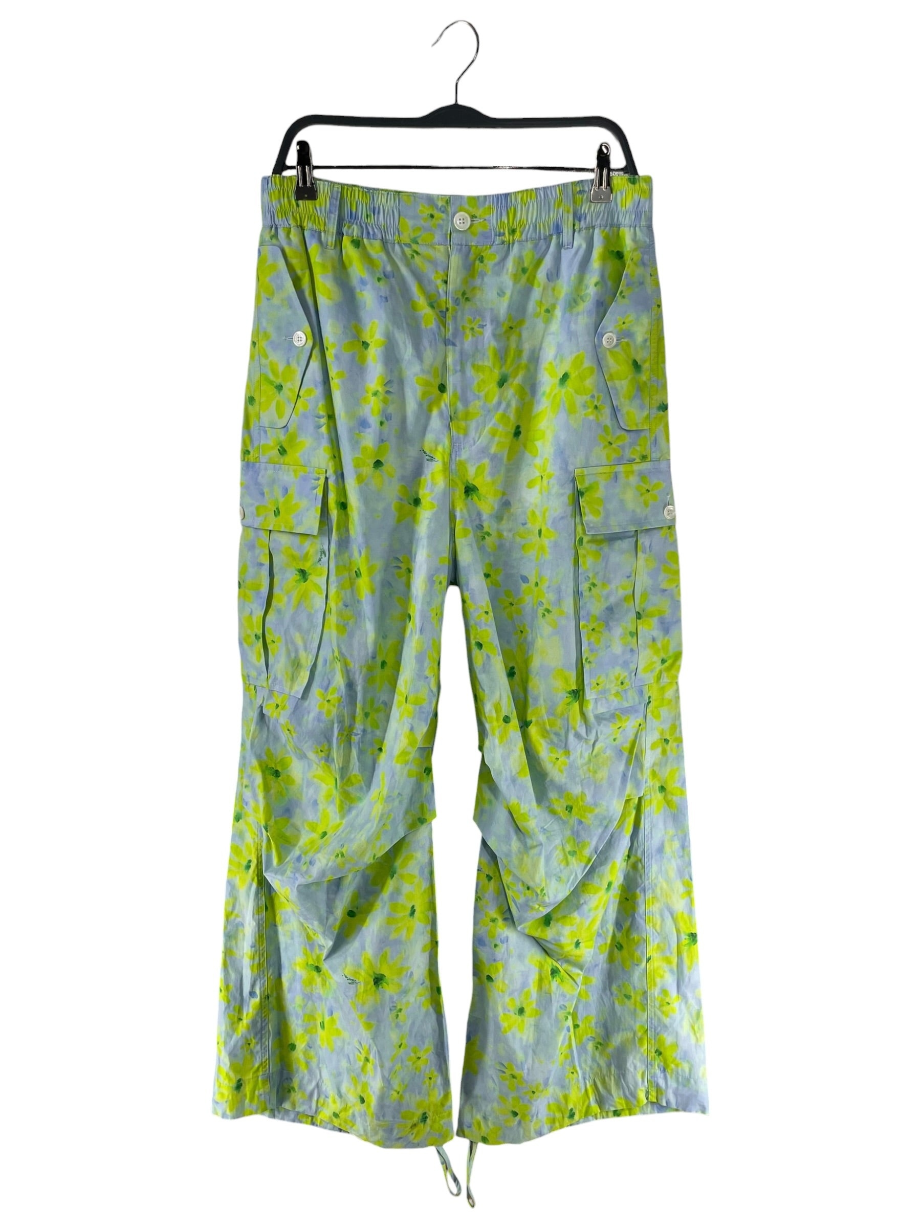 MARNI/Cargo Pants/28/Cotton/GRN/Floral Pattern/GREEN BLUE FLORAL CARGO PANT view 1