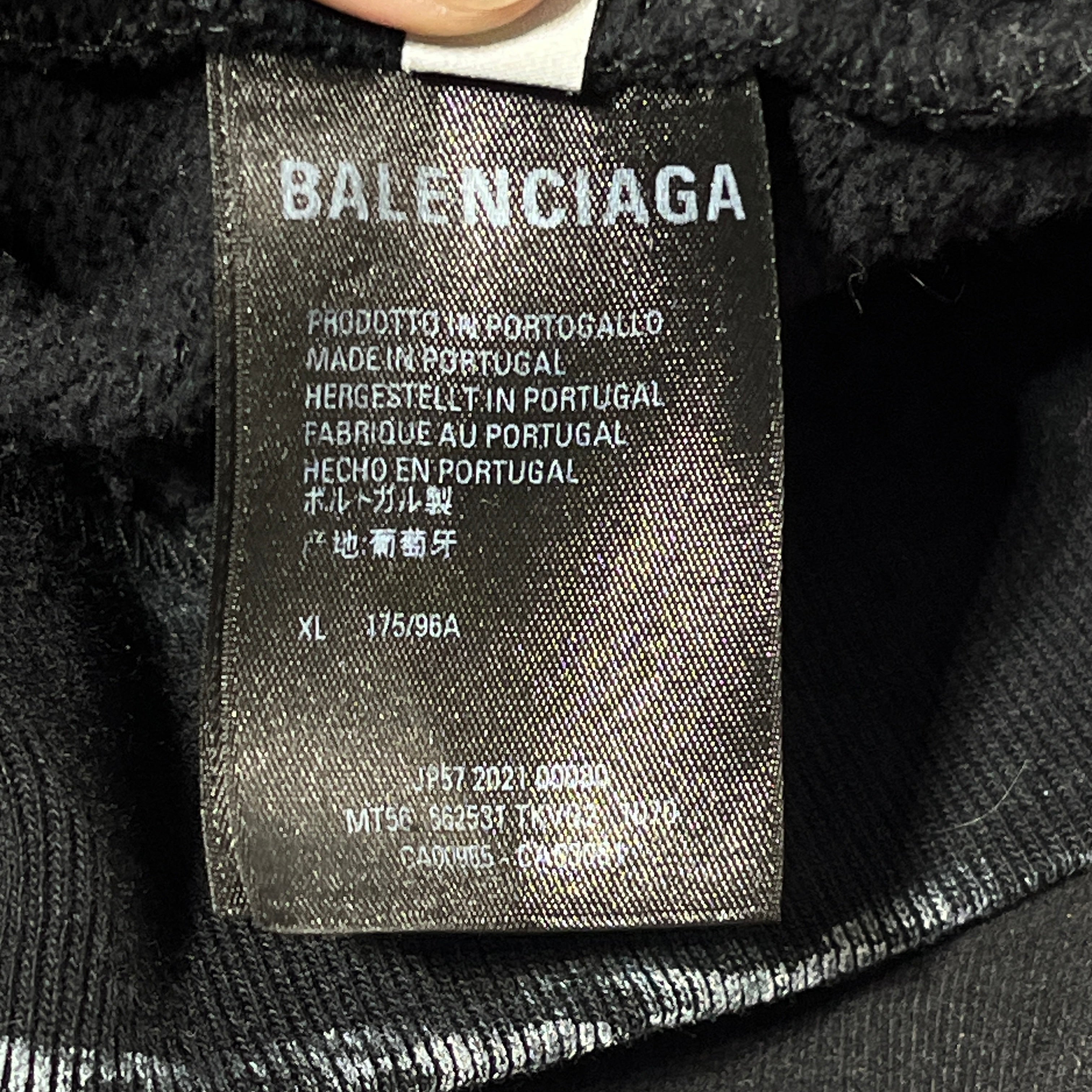 BALENCIAGA/Hoodie/XL/Cotton/BLK/Painted Pullover Hoodie view 6