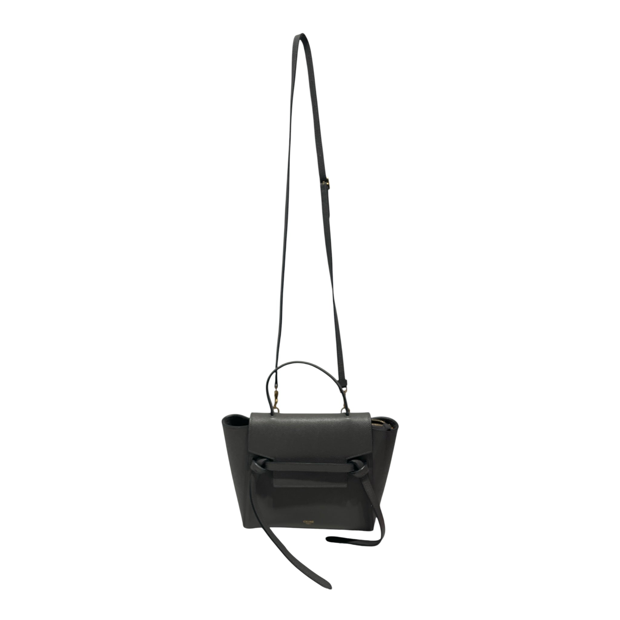 CELINE/Cross Body Bag/Leather/GRY/micro belt bag view 1