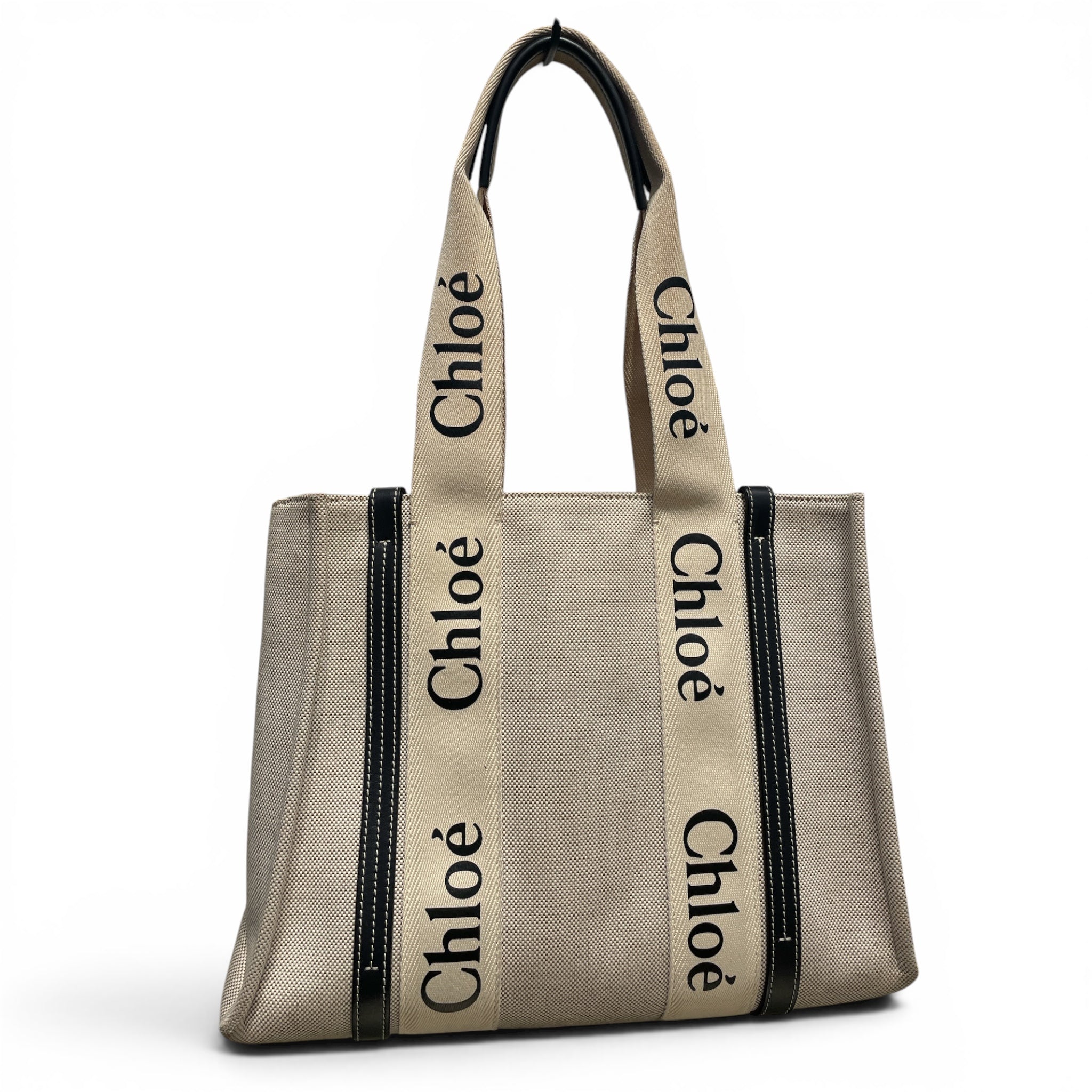 Chloe/Bag/CRM/WOODY LINEN TOTE view 1
