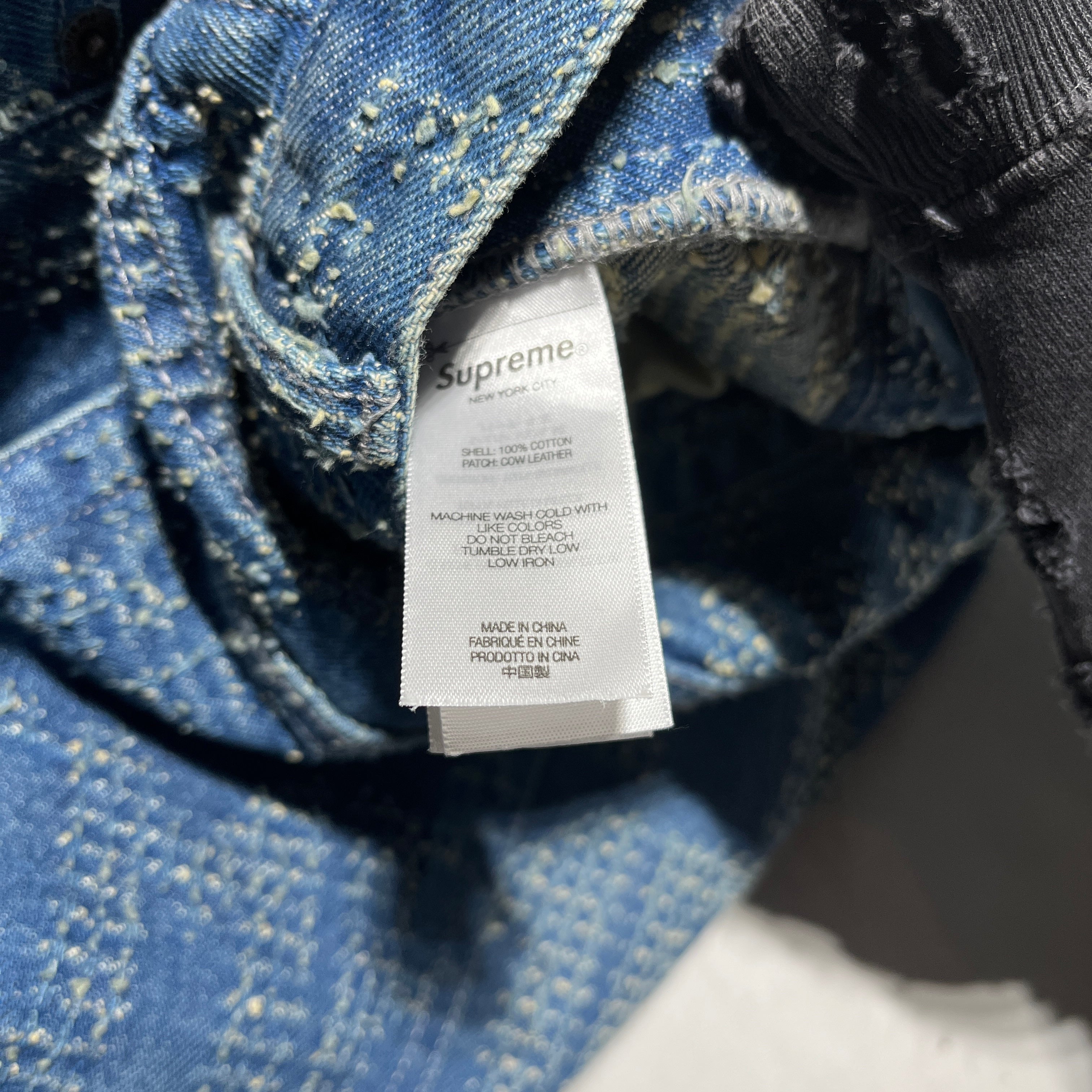 Supreme/Straight Pants/34/Rayon/BLU/Needlepunch Logo Pants view 4