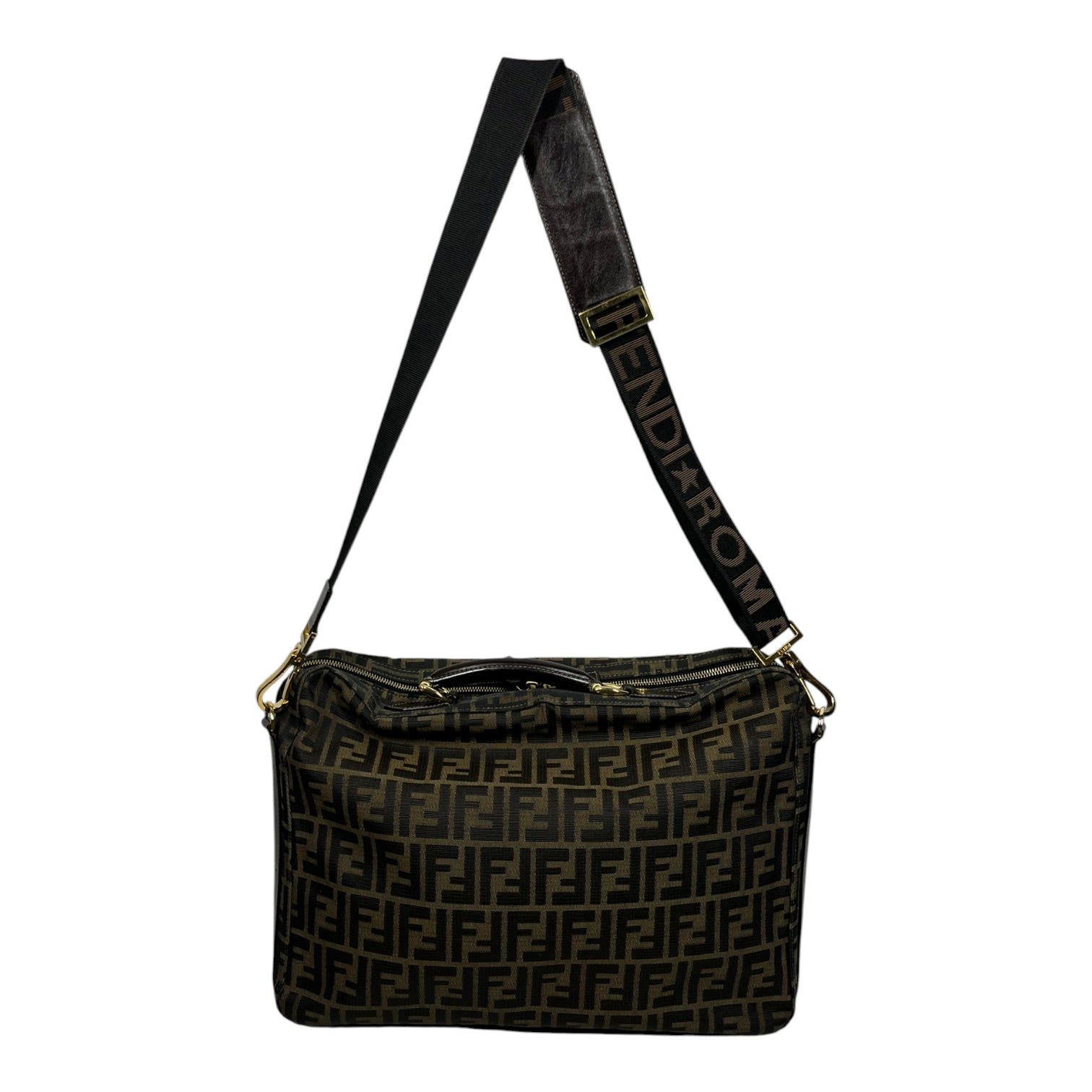 FENDI/Cross Body Bag/Monogram/Cotton/BRW/Zucca Monogram Messenger Bag view 1