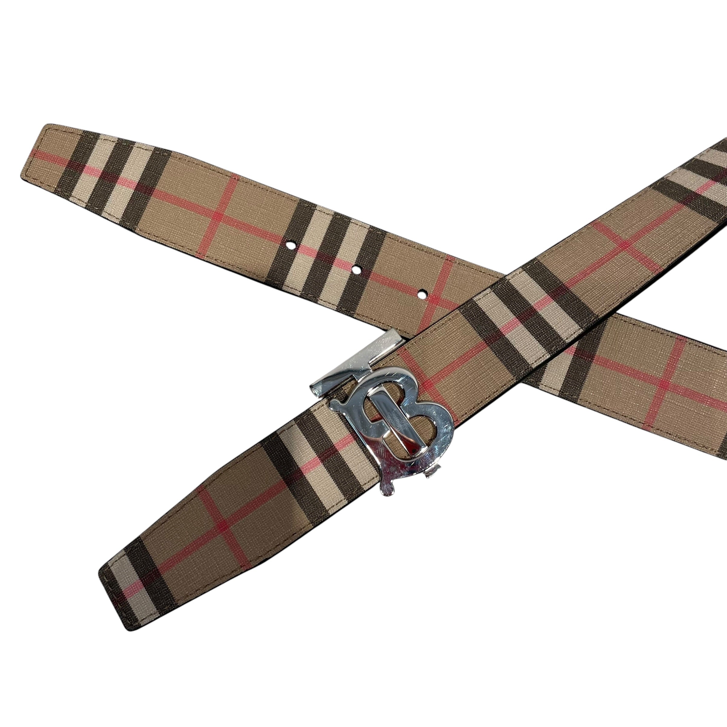 BURBERRY LONDON/Belt/Plaid/Leather/BEG/M's/TB NOVA CHECK view 2