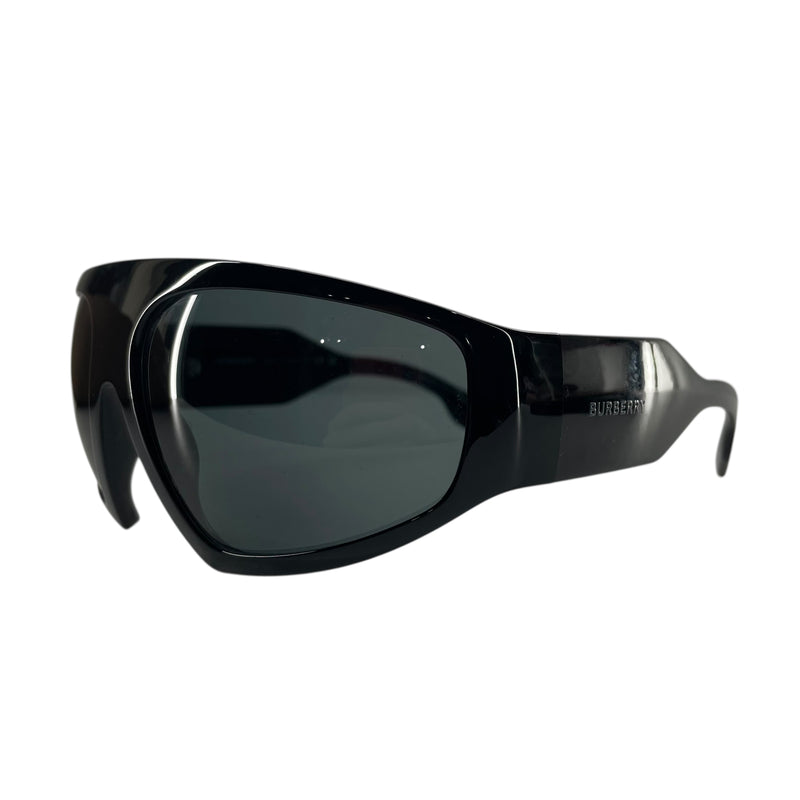 BURBERRY/Sunglasses/Plastic/BLK/GRY BURBERRY WRITING ON ARMS