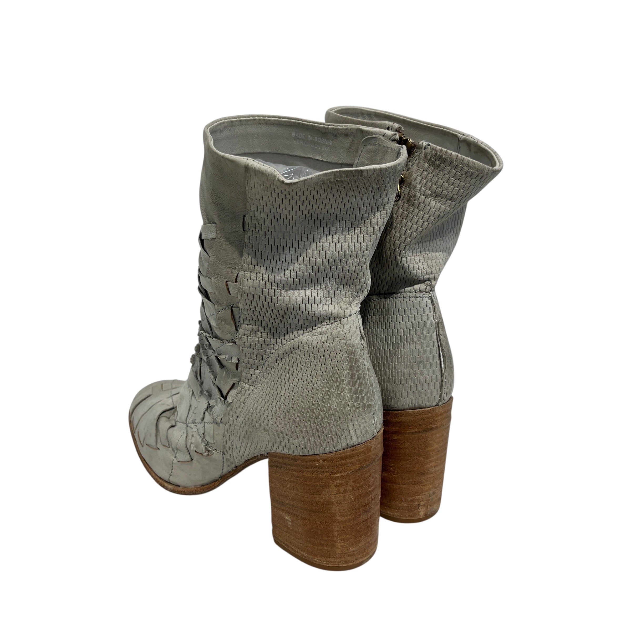 A.S. 98/Ankle Boots/US 8.5/Leather/CRM/fabric wrapped view 2