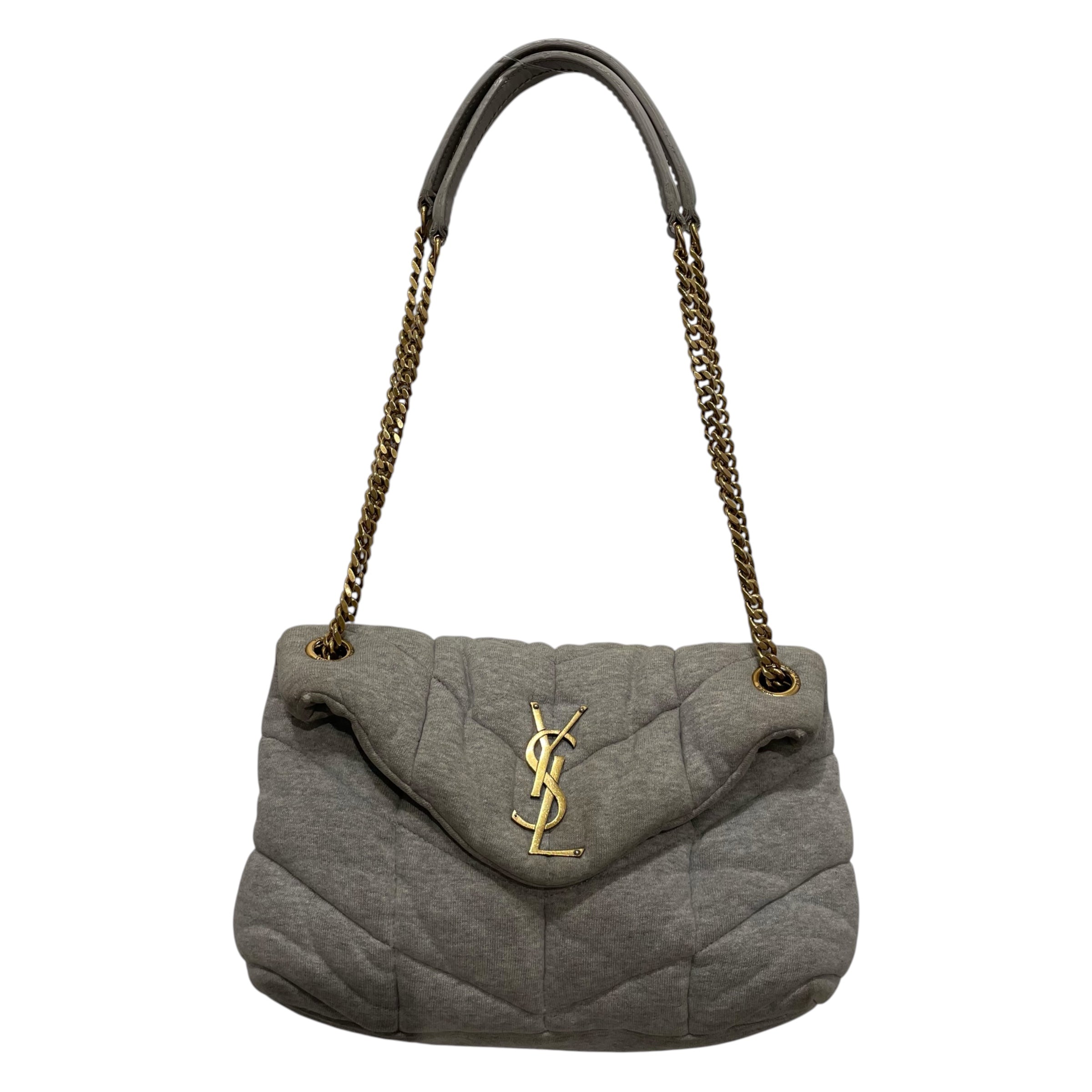 YVES SAINT LAURENT/Cross Body Bag/Cotton/GRY/LOULOU PUFFER view 1