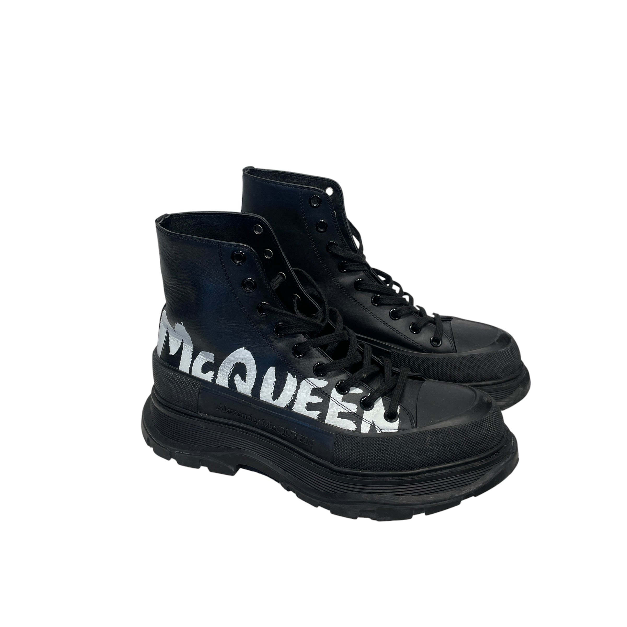 Alexander McQueen/Lace Up Boots/US 10/BLK/ view 1