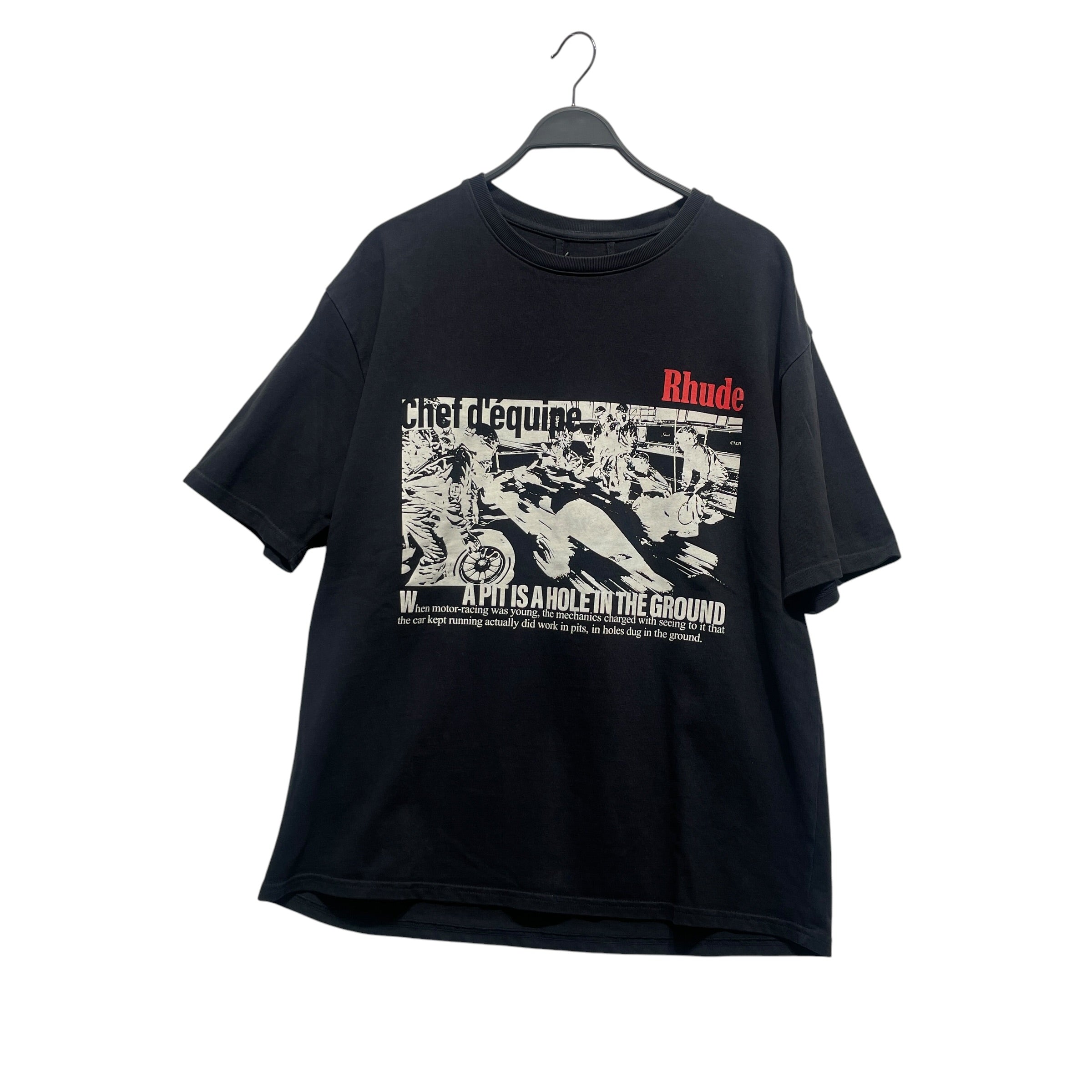 RHUDE/T-Shirt/L/Cotton/BLK/DU MONDE view 1