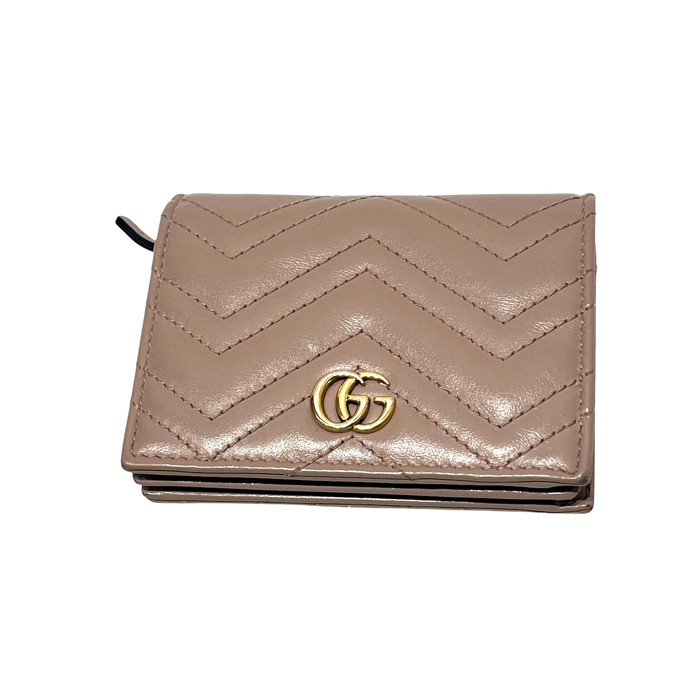 GUCCI/Bifold Wallet/Leather/BEG/L's/MARMONT WALLET/gg on back view 12