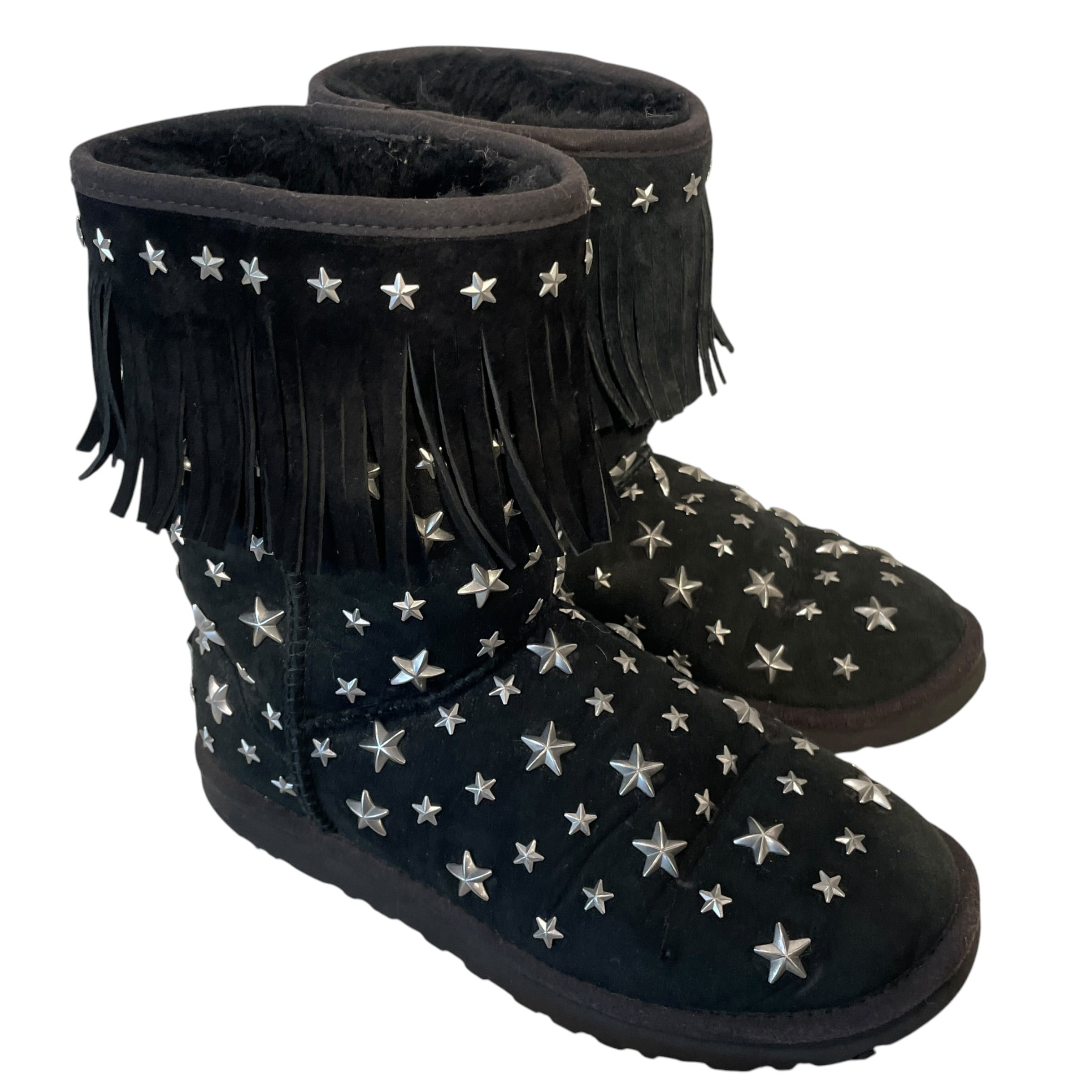JIMMY CHOO/UGG australia/Boots/US 7/Suede/BLK/STAR STUDS view 1