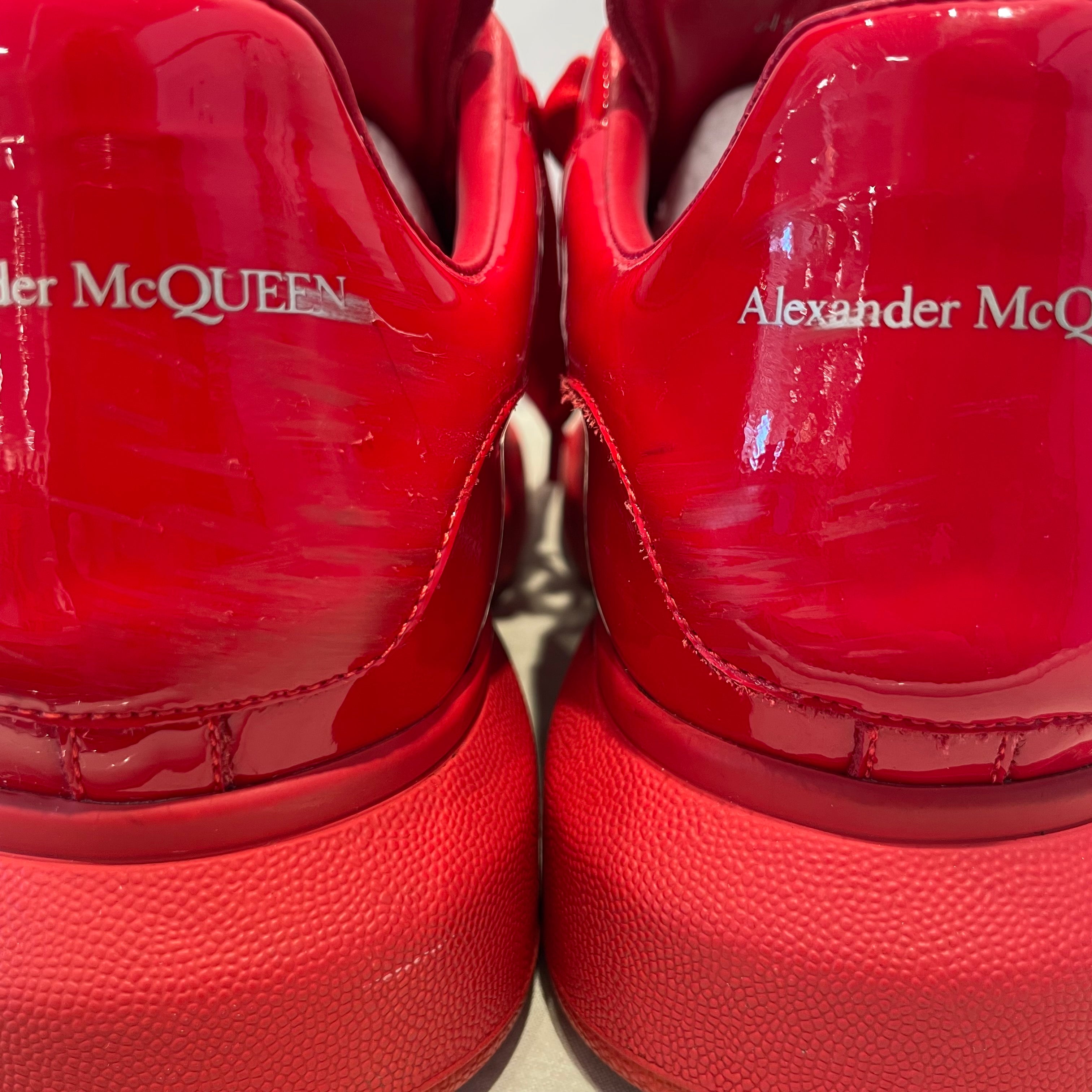Alexander McQueen/Low-Sneakers/EU 42/Leather/RED/triple red thick rubber sole view 4