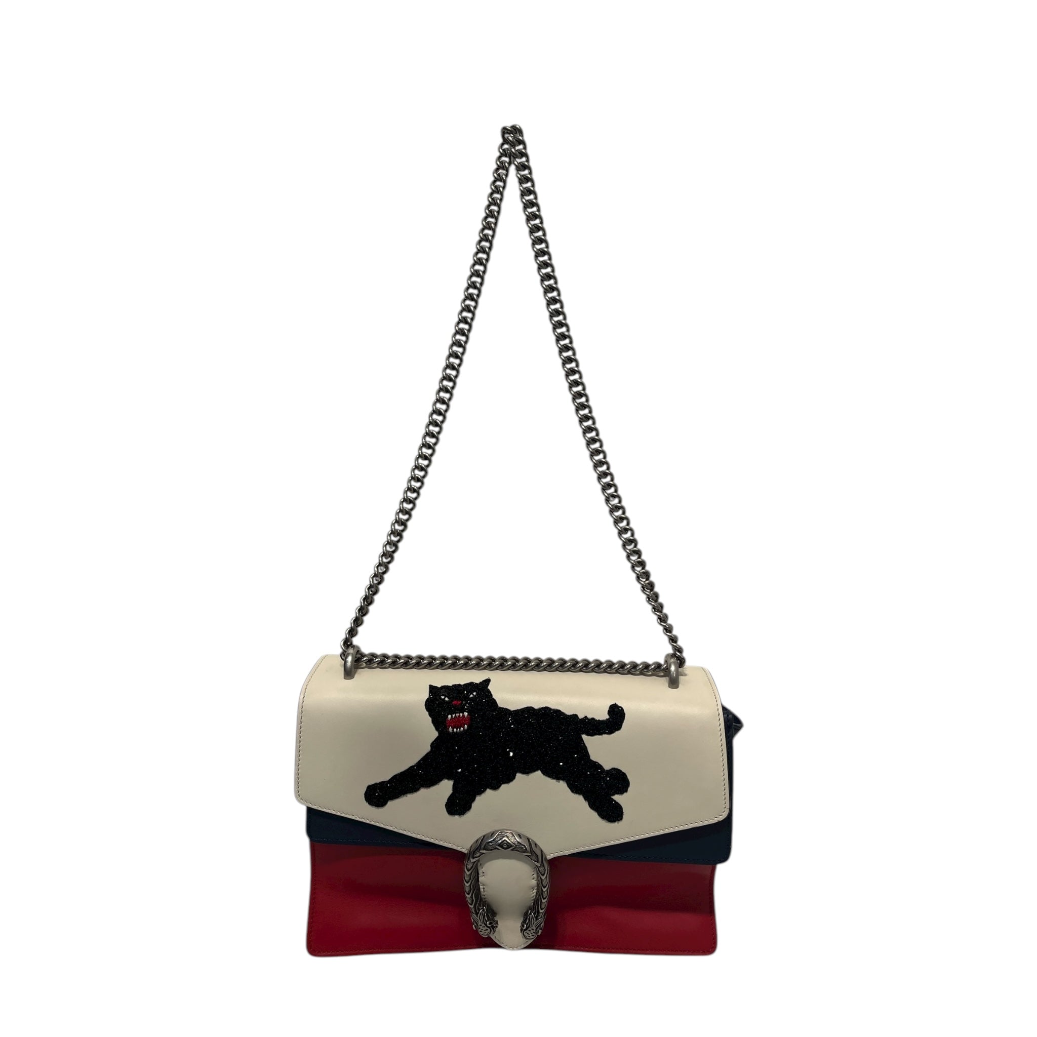 GUCCI/Cross Body Bag/Leather/WHT/glitter panther view 1