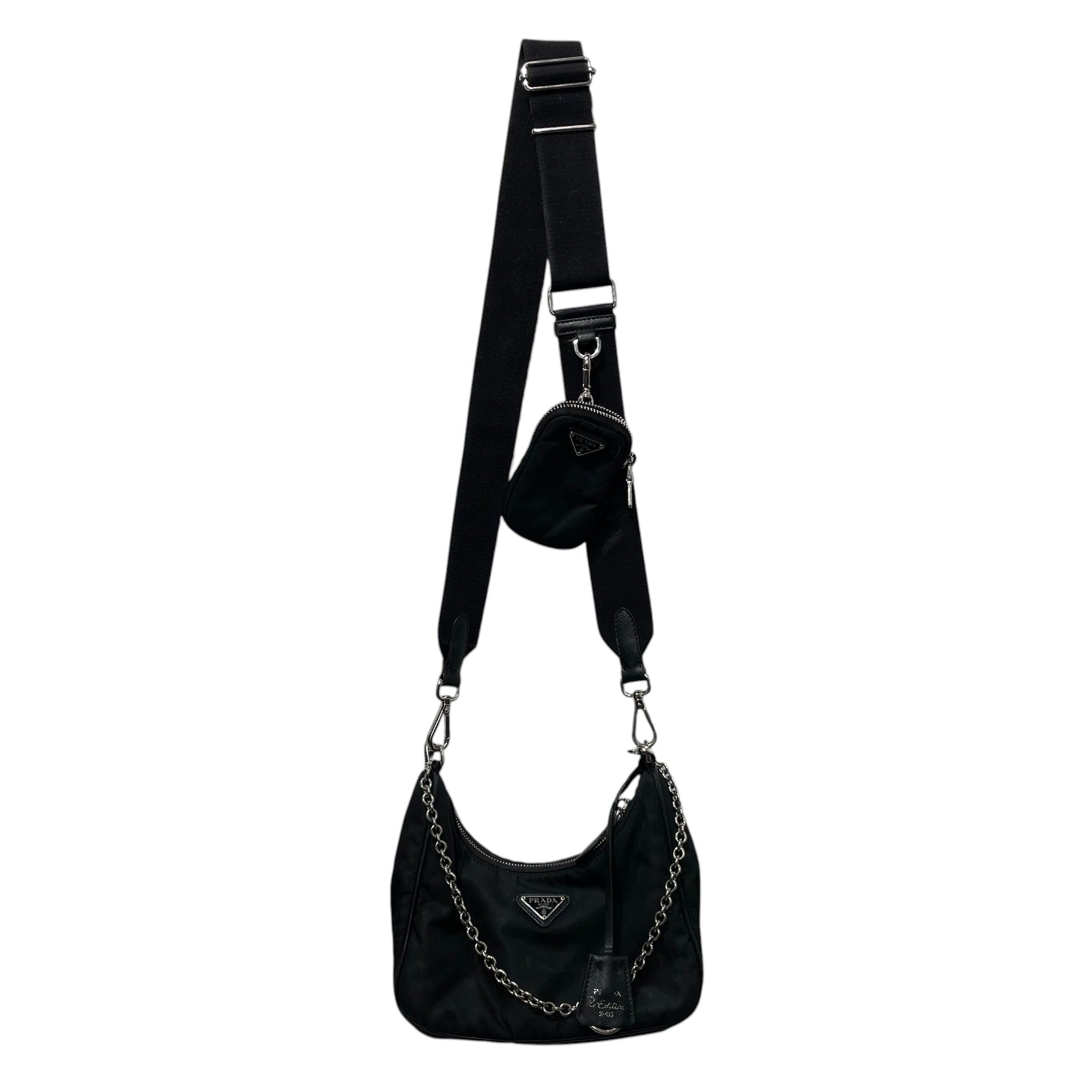 PRADA/Cross Body Bag/Nylon/GRY/tessuto view 1