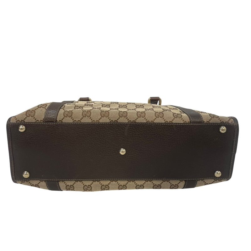 GUCCI/Bag/M/Monogram/Cotton/BRW/GG Canvas Boston
