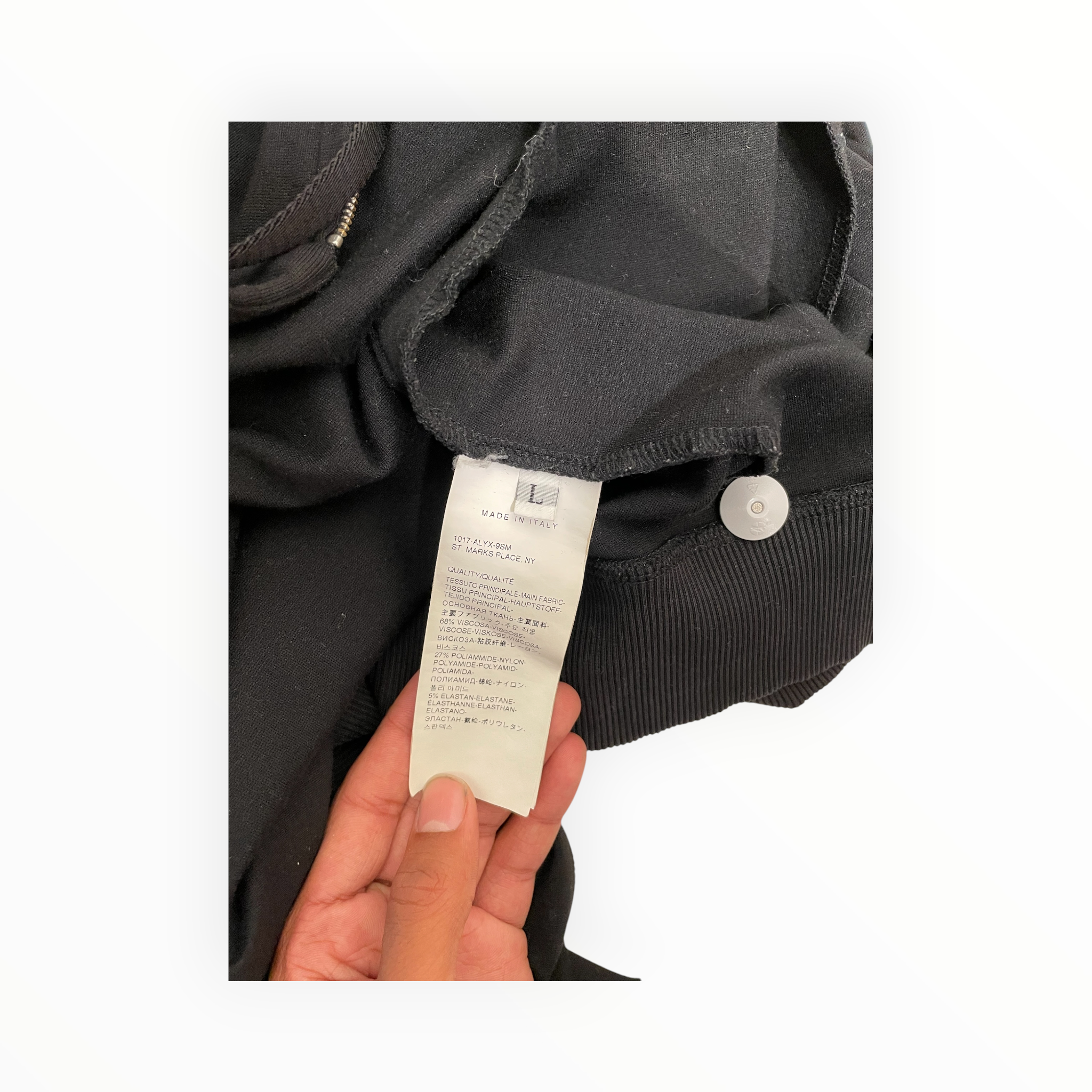 1017 ALYX 9SM(ALYX)/Zip Up Hoodie/L/Cotton/BLK/ view 4
