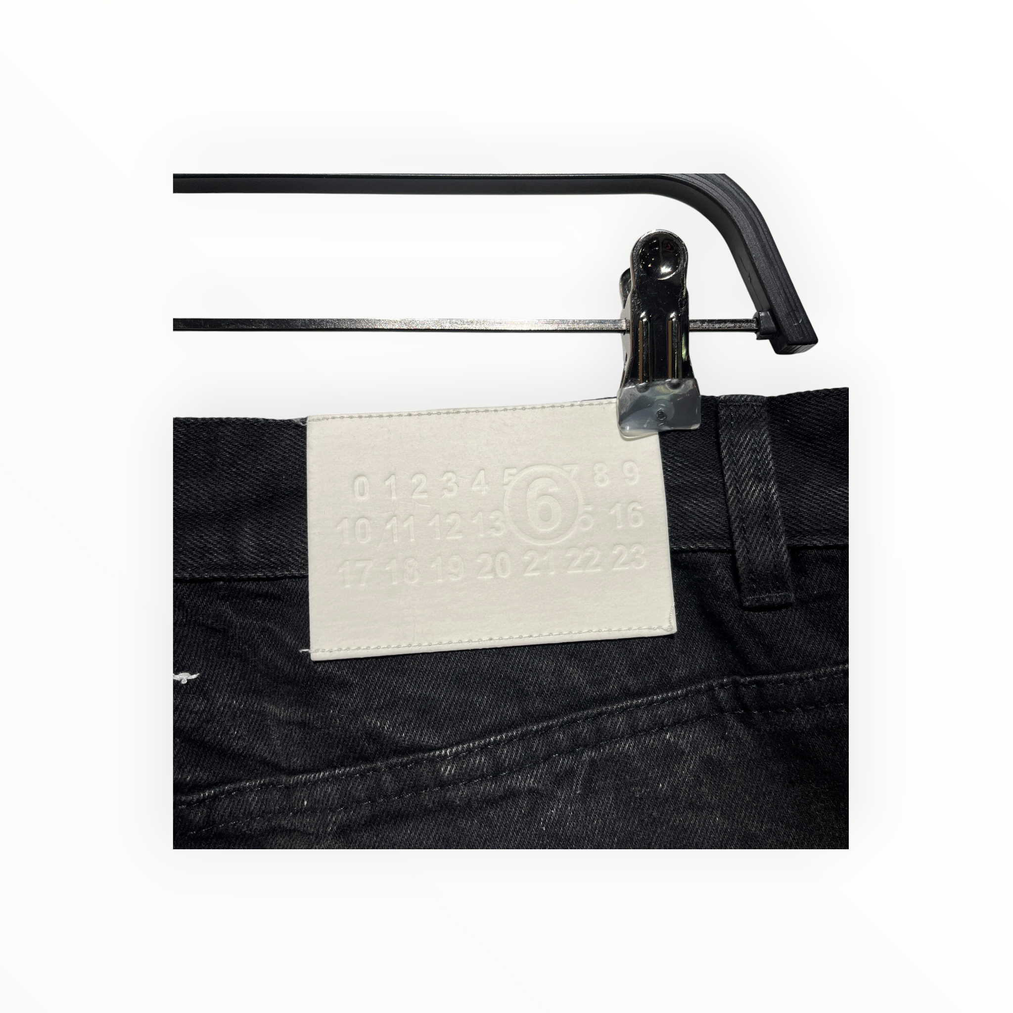 MM6/Pants/29/Denim/BLK/wide leg washed creasing view 4