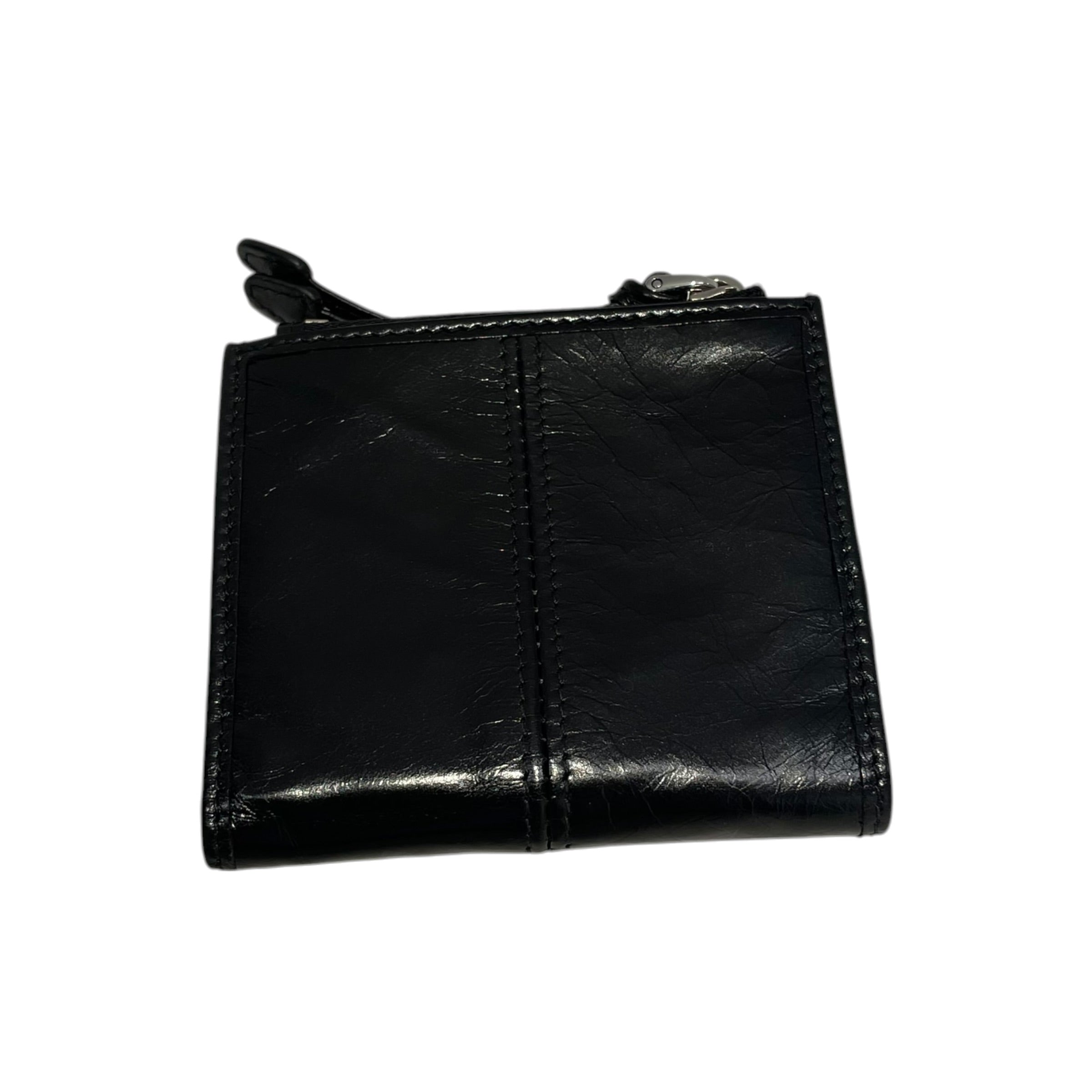 PRADA/Bifold Wallet/Leather/BLK/L's/calfskin/sil/italy/zipper/tass view 2