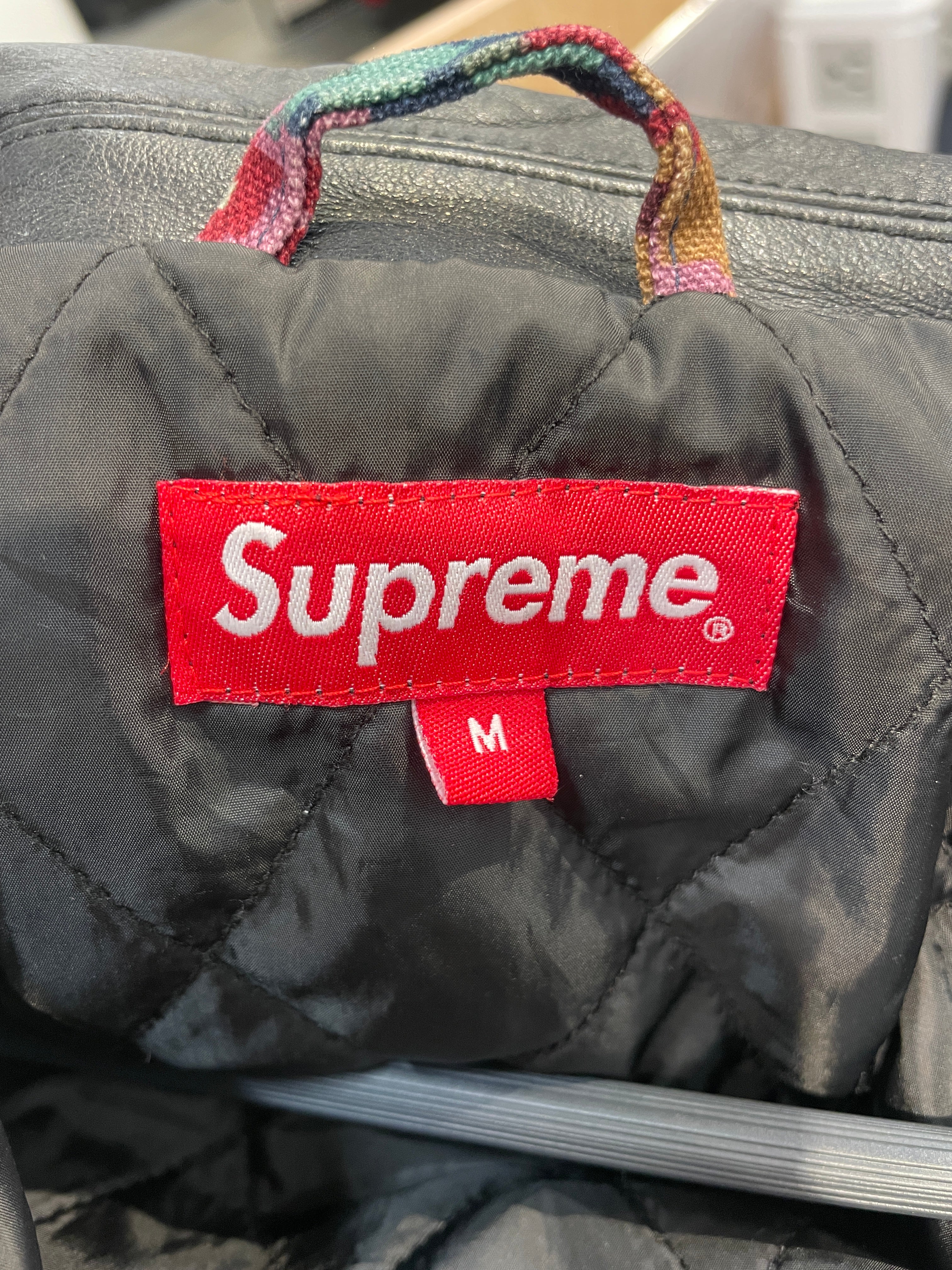 Supreme/Jacket/M/Cotton/MLT/Floral Pattern/leather collar work jacket view 3