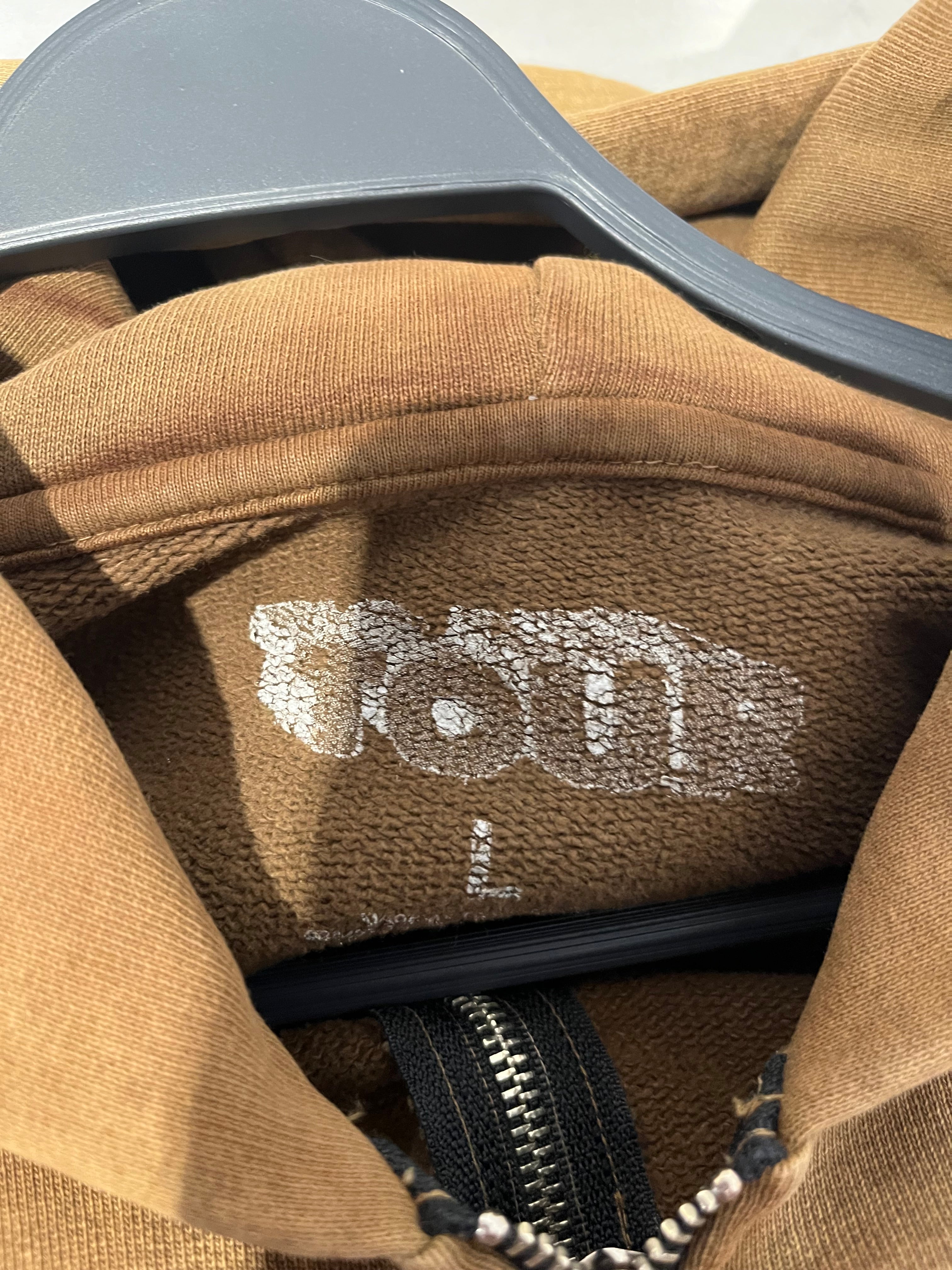TRAVIS SCOTT/Zip Up Hoodie/L/Graphic/Cotton/BEG/TOPIA TOUR ZIP UP view 3
