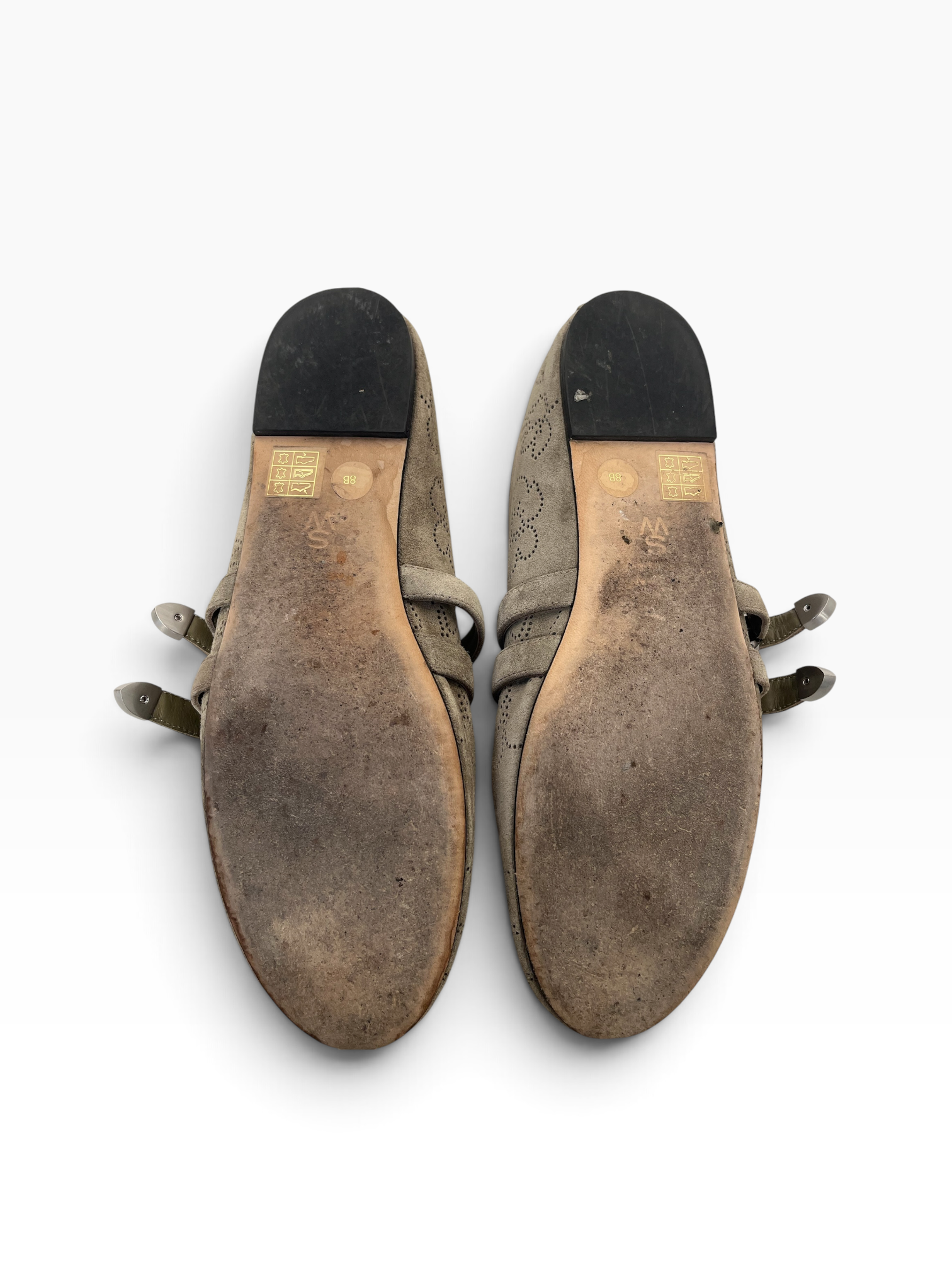 STUART WEITZMAN/Flat Shoes/US 8/Floral Pattern/Suede/GRY/ view 4