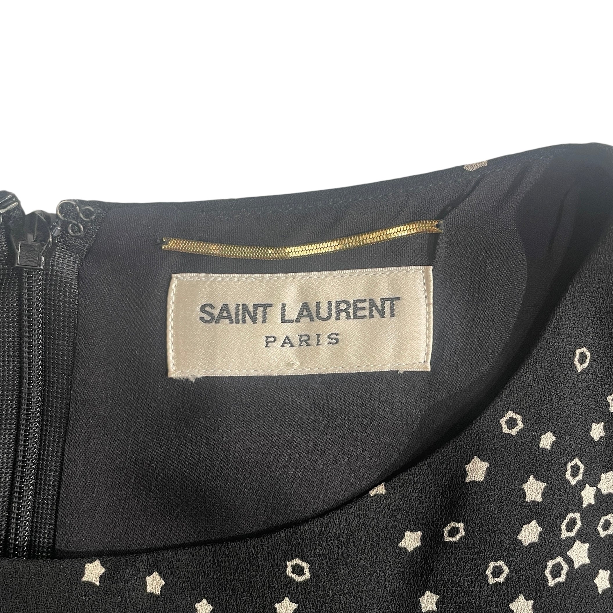SAINT LAURENT/SL Dress/38/All Over Print/Polyester/BLK/STAR PRINT DRESS view 4