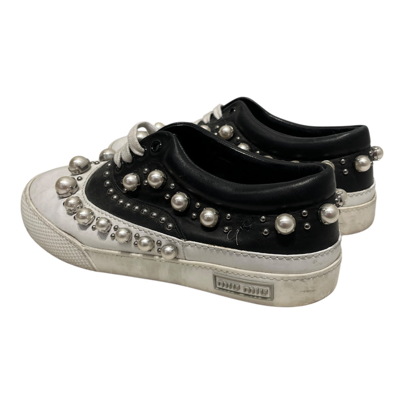 MIU MIU/Low-Sneakers/US 7/Leather/WHT/Pearl Sneaker – 2nd