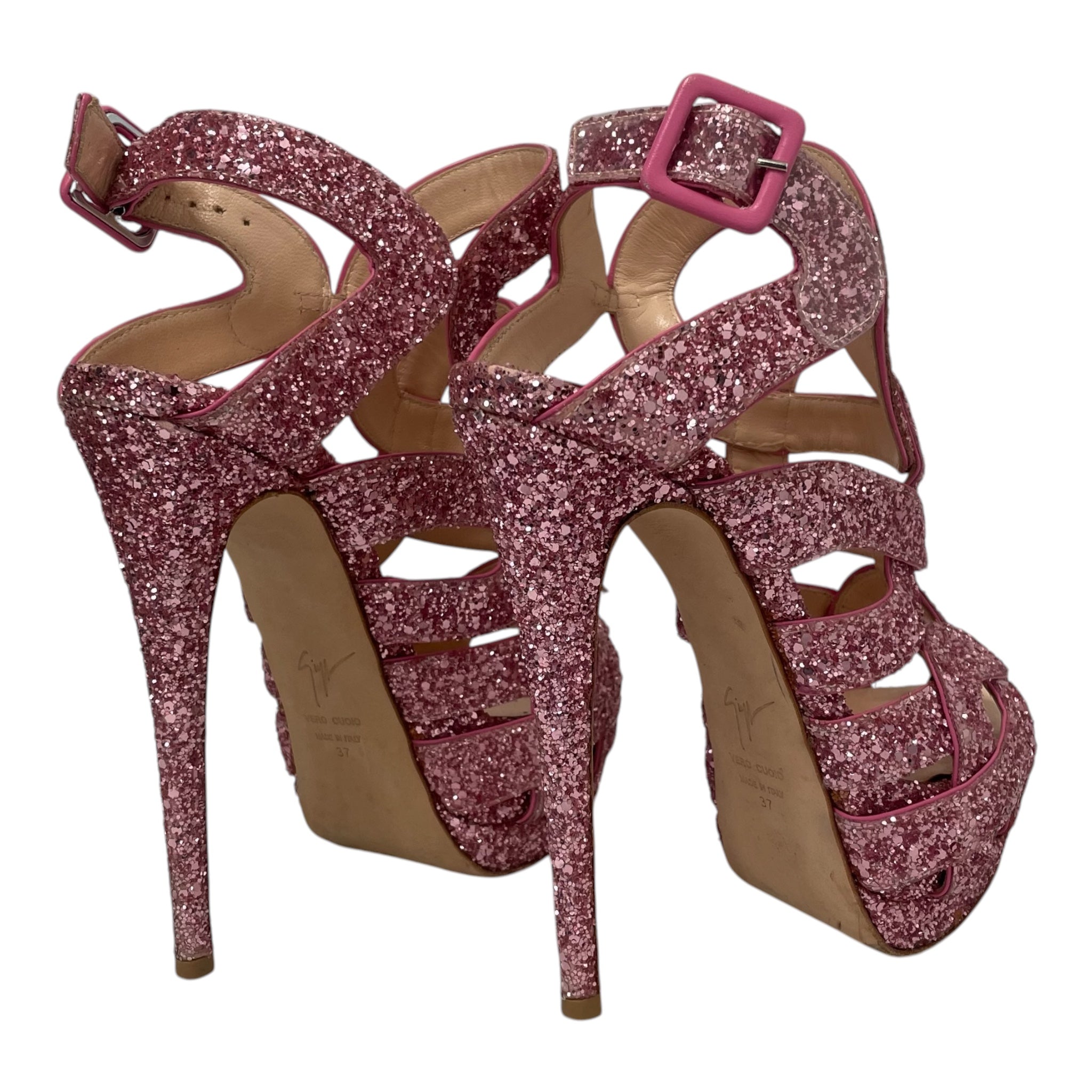GIUSEPPE ZANOTTI DESIGN/Heels/EU 37/PNK/PINK GLITTER ALL OVER view 2