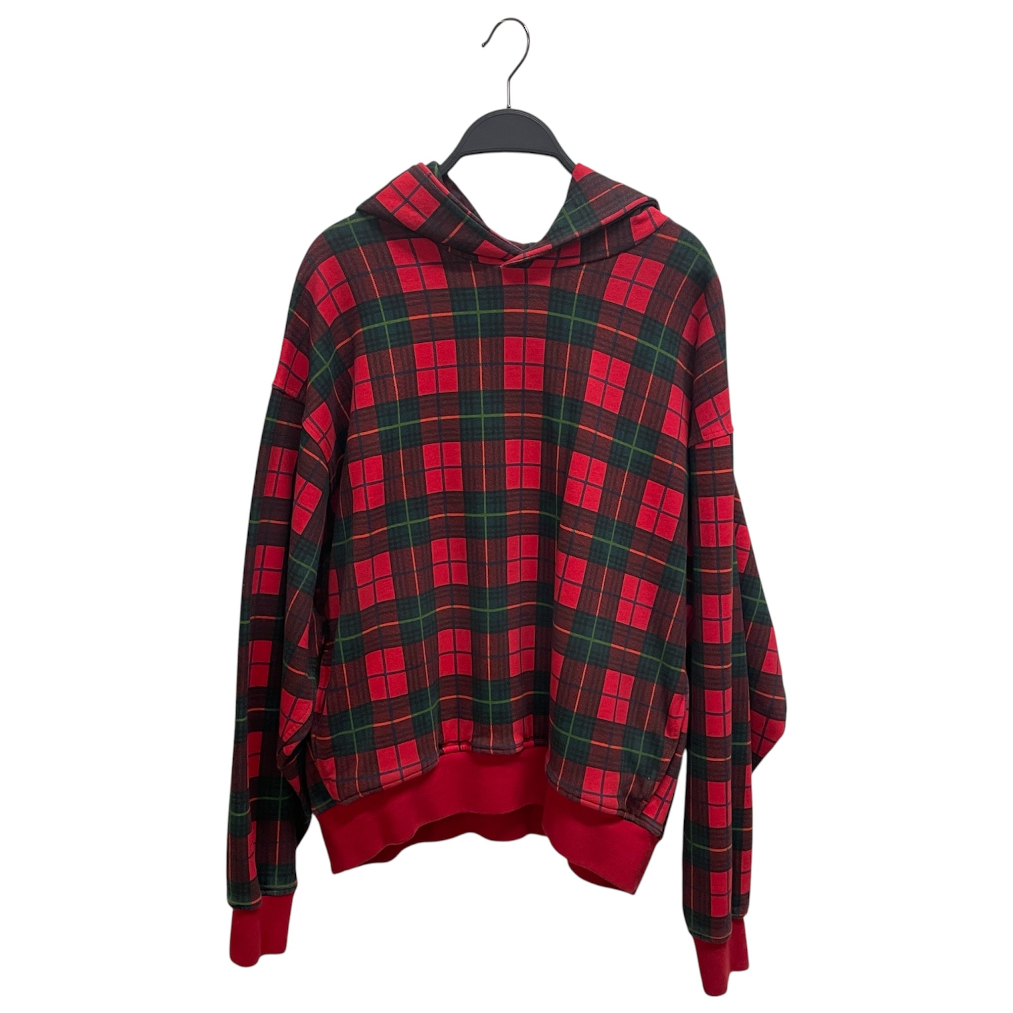 FEAR OF GOD/Hoodie/M/Plaid/Cotton/RED/GREEN RED PLAID/2017 TAG view 1