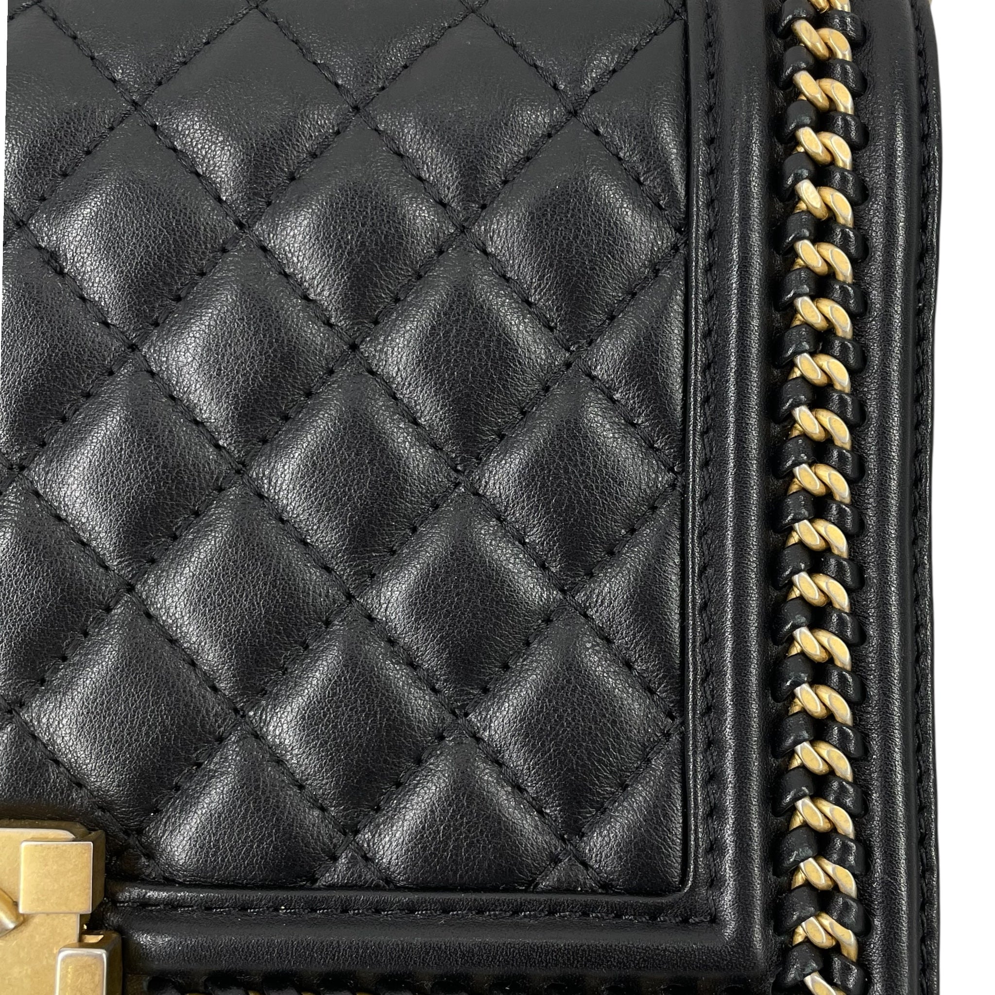 CHANEL/Cross Body Bag/Leather/BLK/BOY QUILTED GOLD HARDWARE view 4