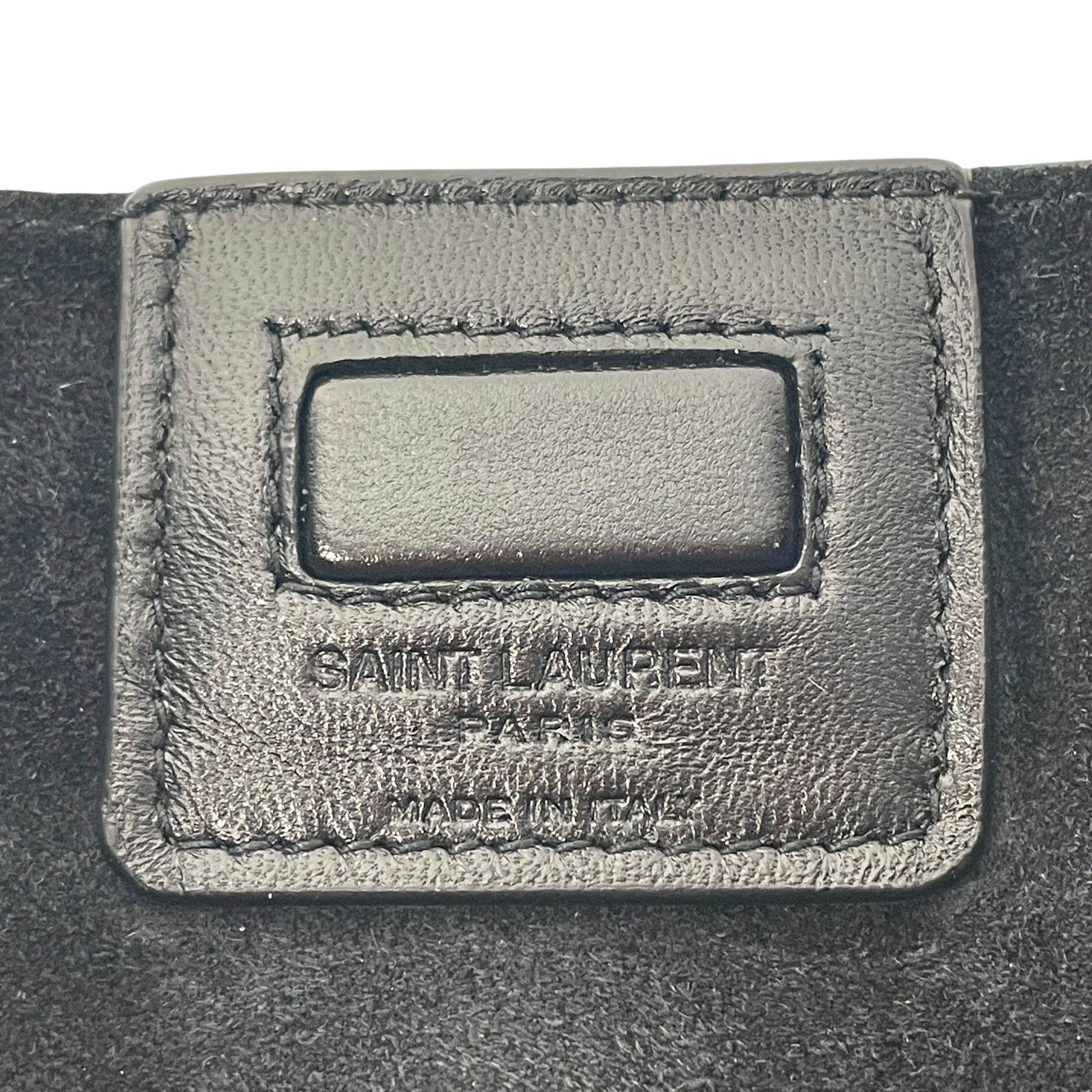 SAINT LAURENT/Pouch/Monogram/Leather/BLK/DELI PAPER BAG view 4