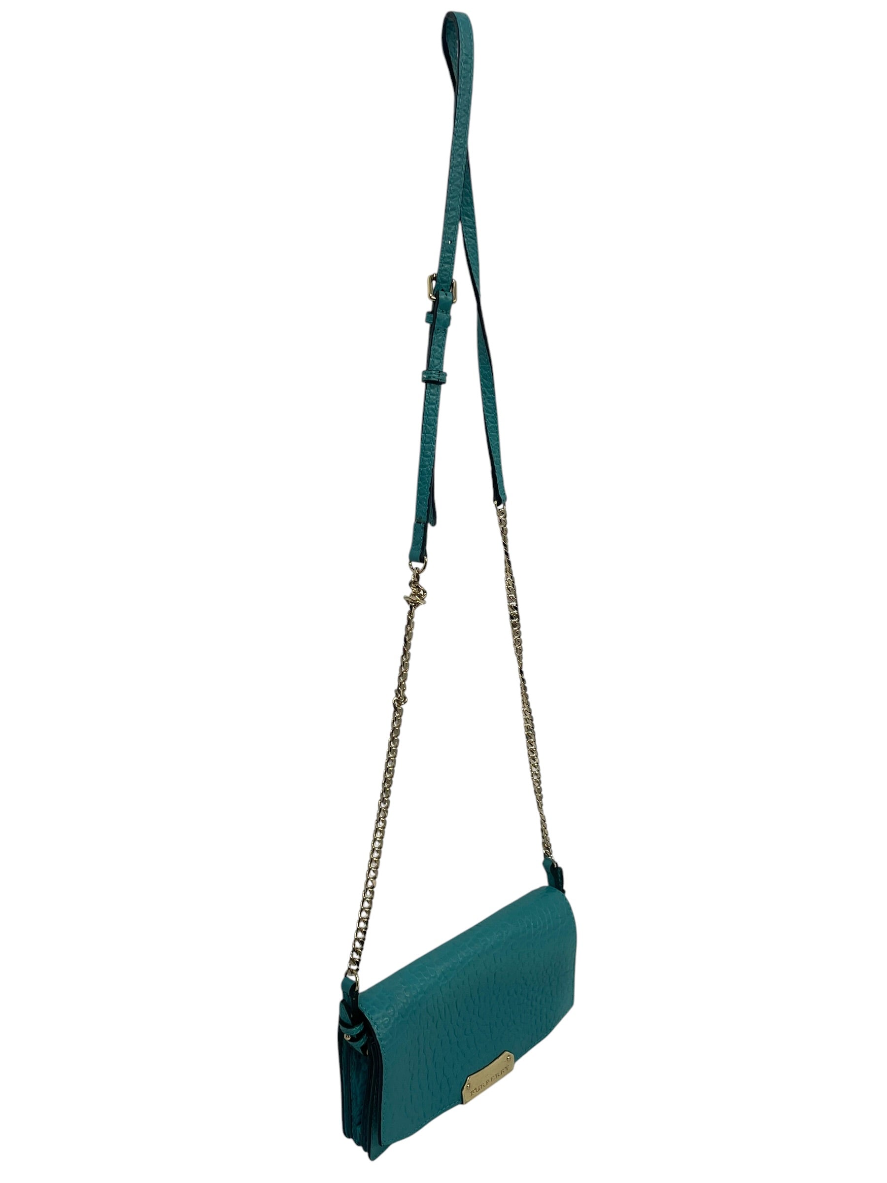 BURBERRY/Cross Body Bag/Leather/BLU/CALFSKIN CROSSBODY view 3