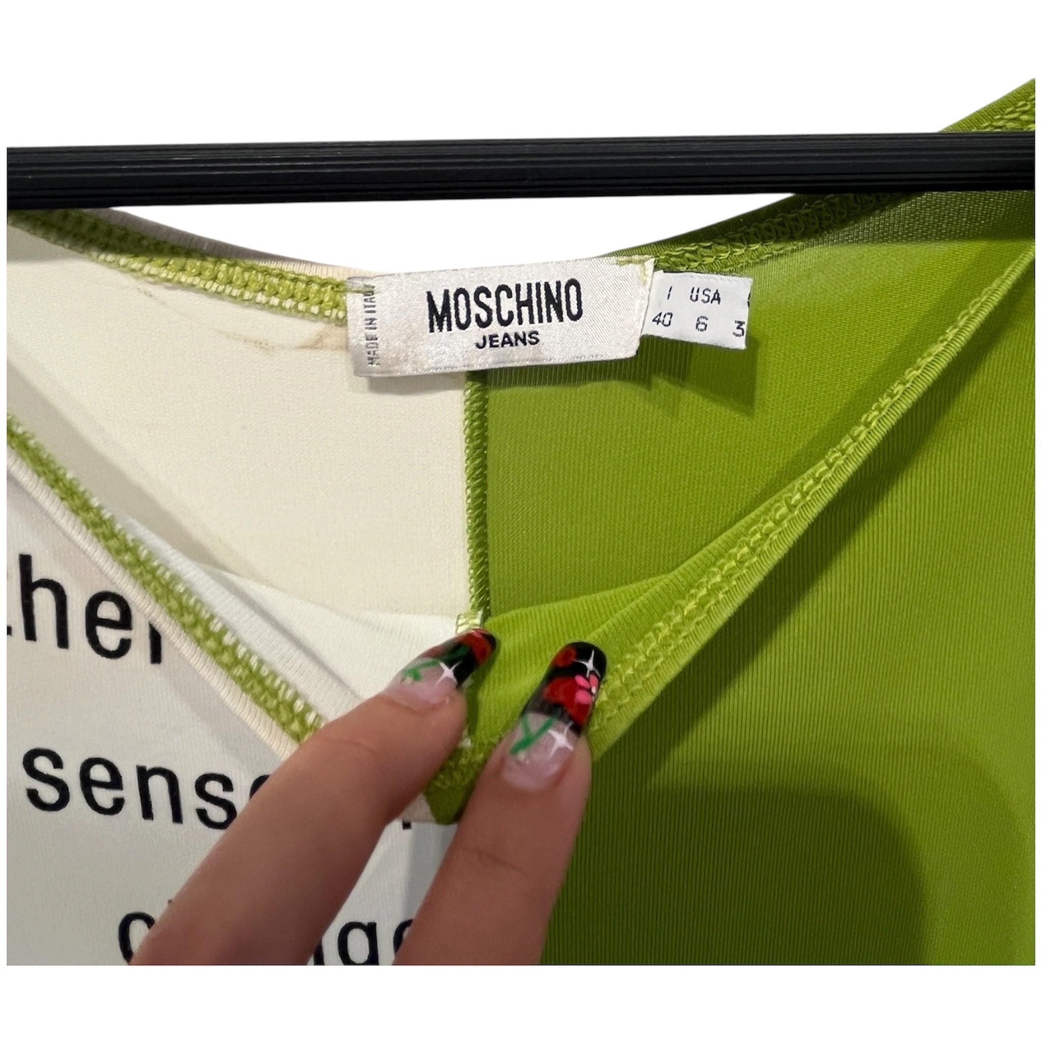 MOSCHINO JEANS/SL Dress/6/All Over Print/GRN/Maxi Length/ view 3