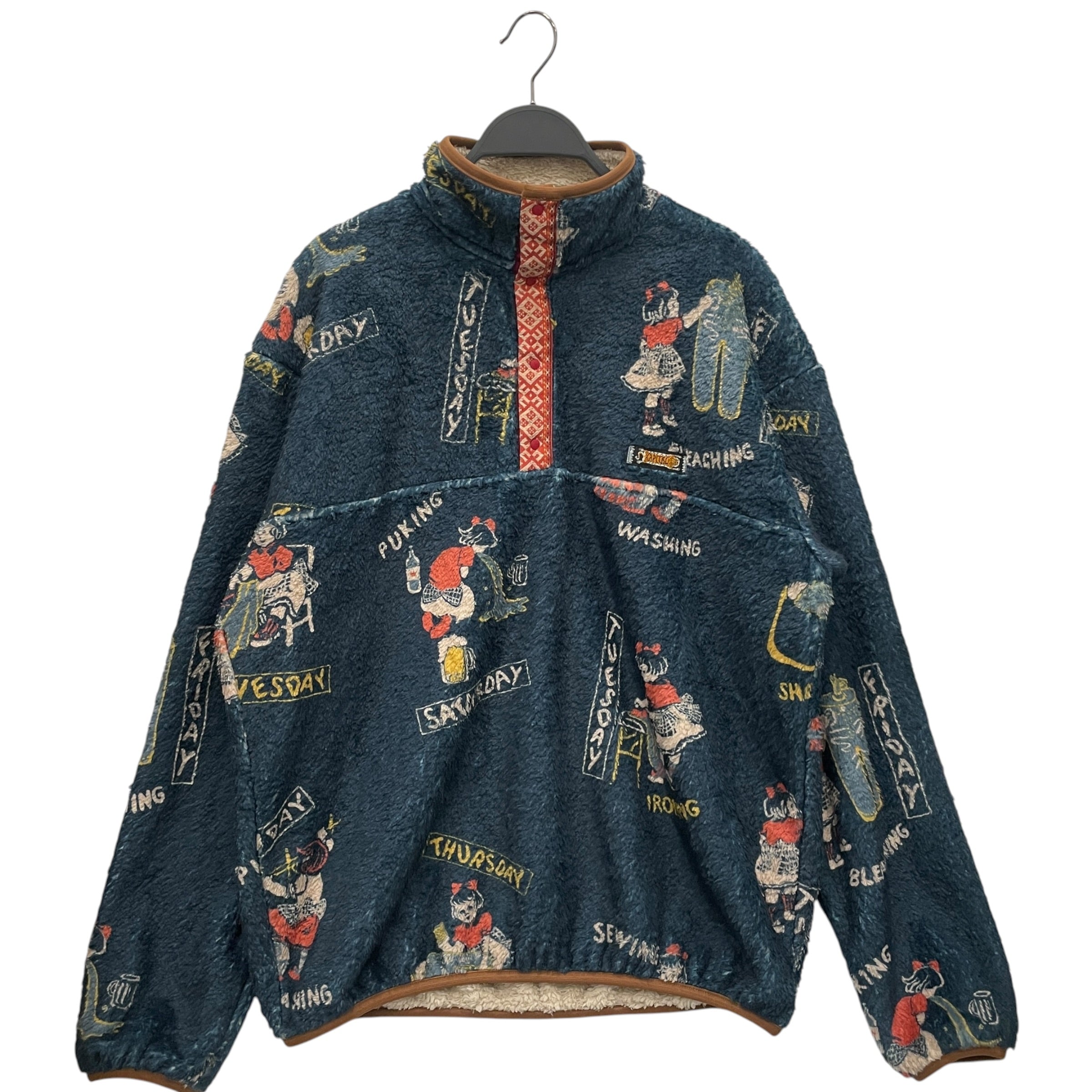 KAPITAL/Sweatshirt/3/All Over Print/BLU/CALENDAR FLEECE view 1