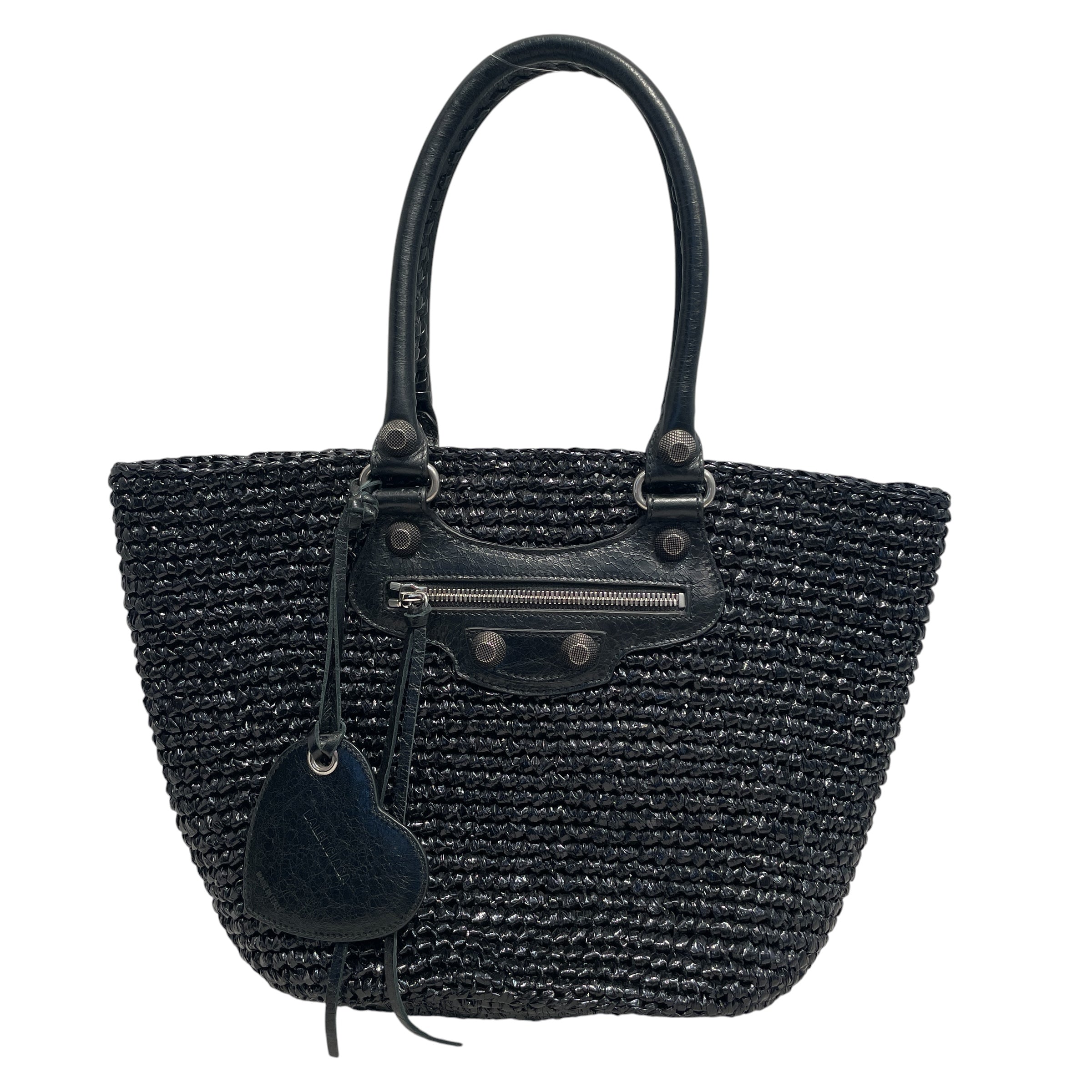 BALENCIAGA/Basket Bag/BLK/Raffia Le Cagole Panier view 1
