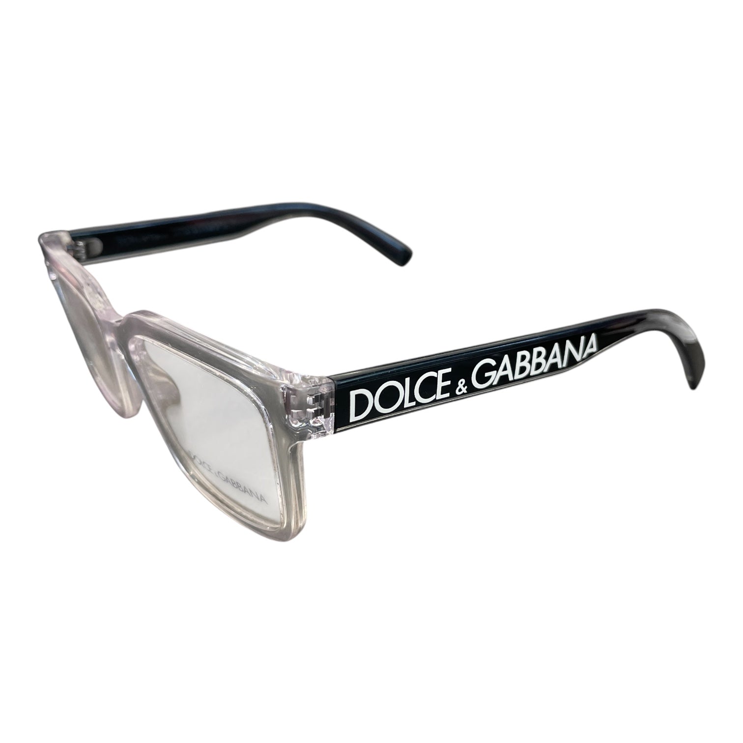 DOLCE&GABBANA/Glasses/Graphic/Plastic/BLK/L's/crystal frame logo graphic view 2