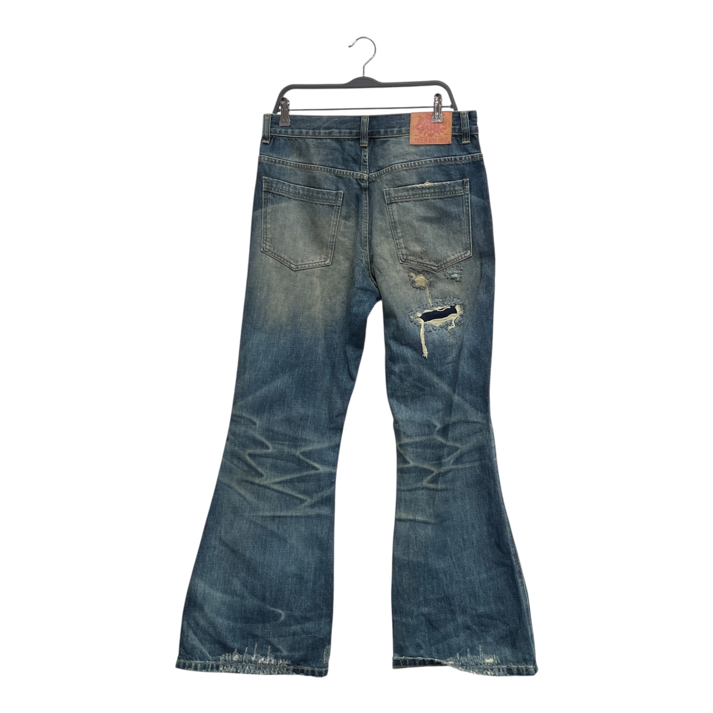 Birth Of Royal Child/Straight Pants/L/Denim/BLU/Button Fly/FADED/DISTRESSED view 2