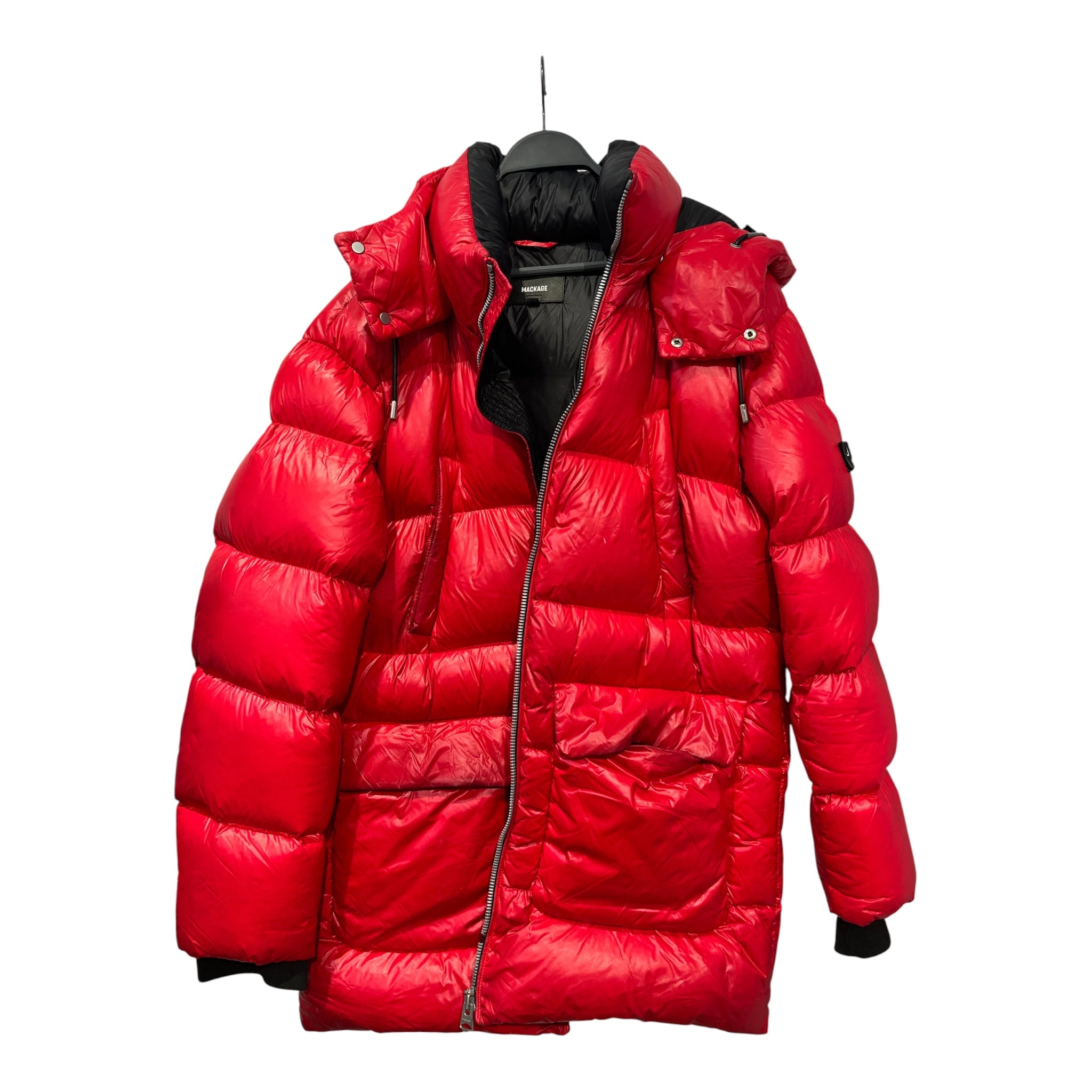 MACKAGE/Puffer Jkt/42/Nylon/RED/125159 hooded parka puffer view 1
