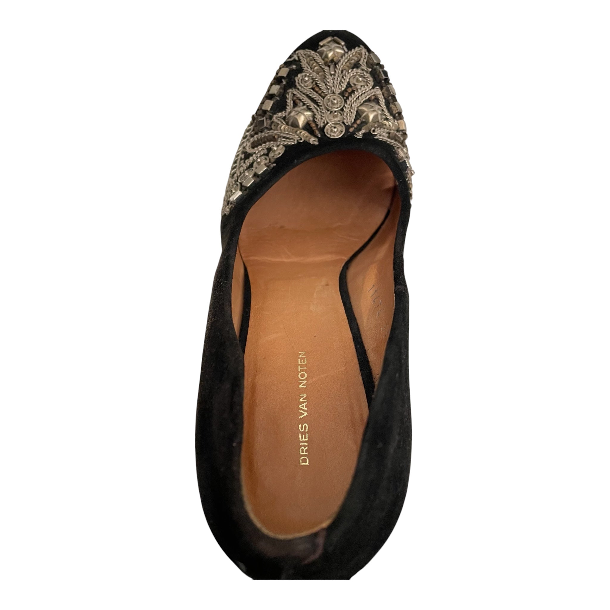 DRIES VAN NOTEN/Heels/EU 37/BLK/embellished heels view 3