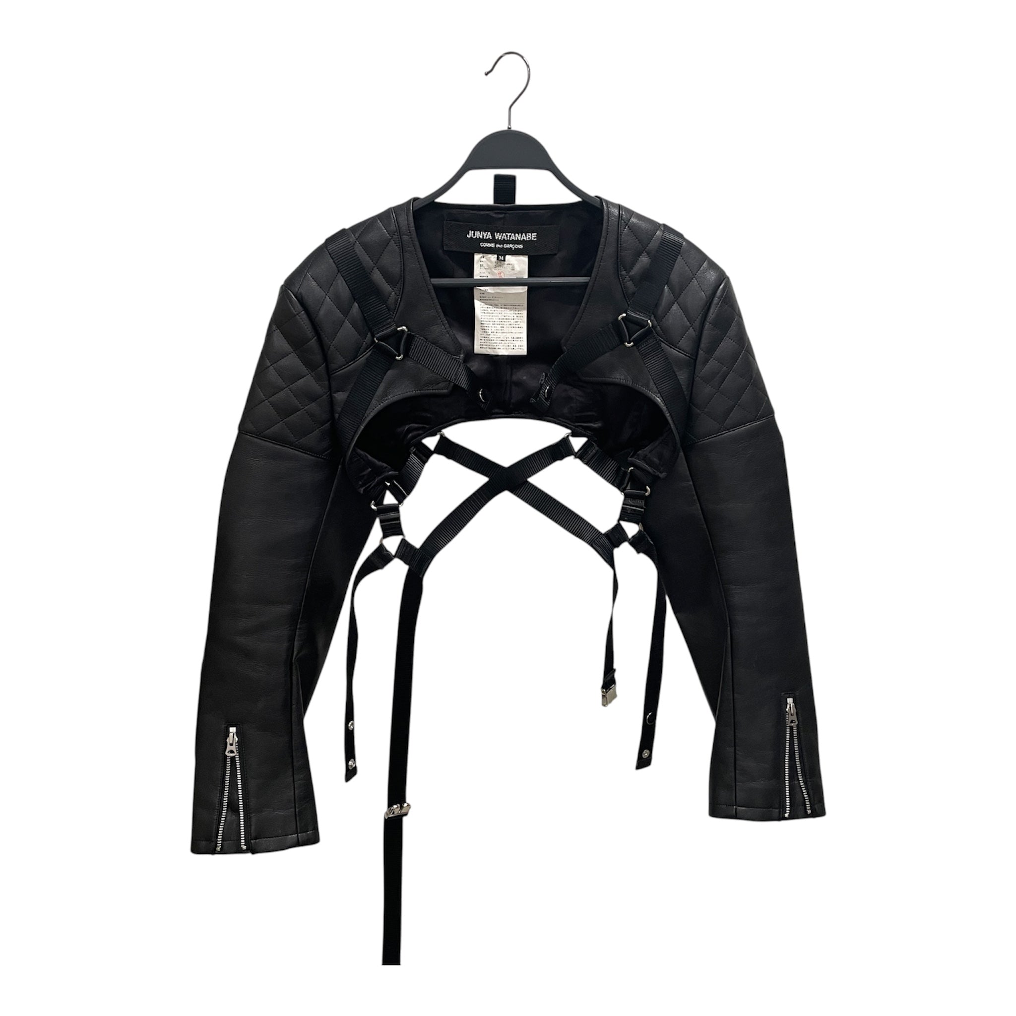 JUNYA WATANABE COMME des GARCONS/Jacket/M/Leather/BLK/QLTED/CROPPED LTHR JCKT view 1