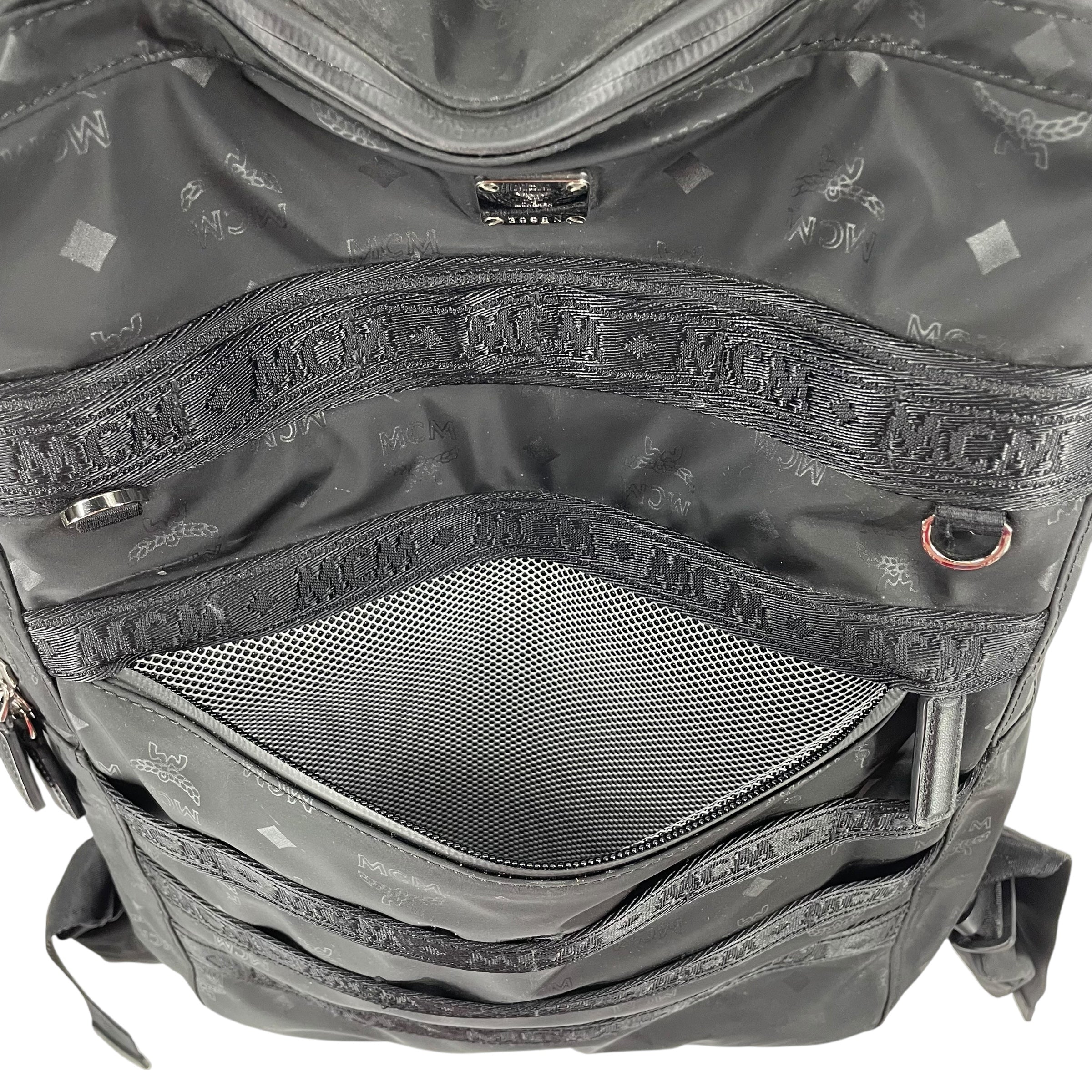 MCM/Backpack/Monogram/Nylon/BLK/2 EXTRA POUCH ON STRAPS view 6