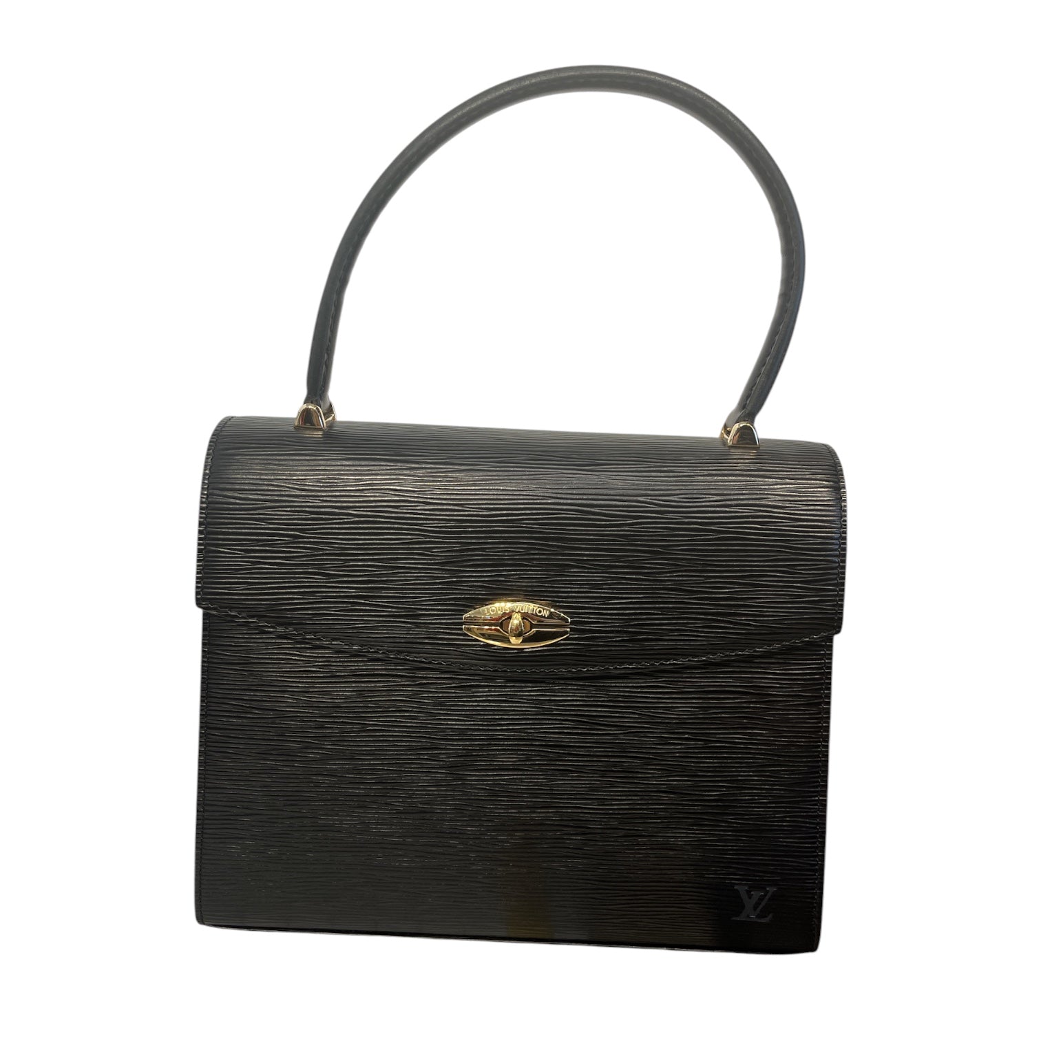 LOUIS VUITTON/Hand Bag/Leather/BLK/Malesherbes top handle bag view 1