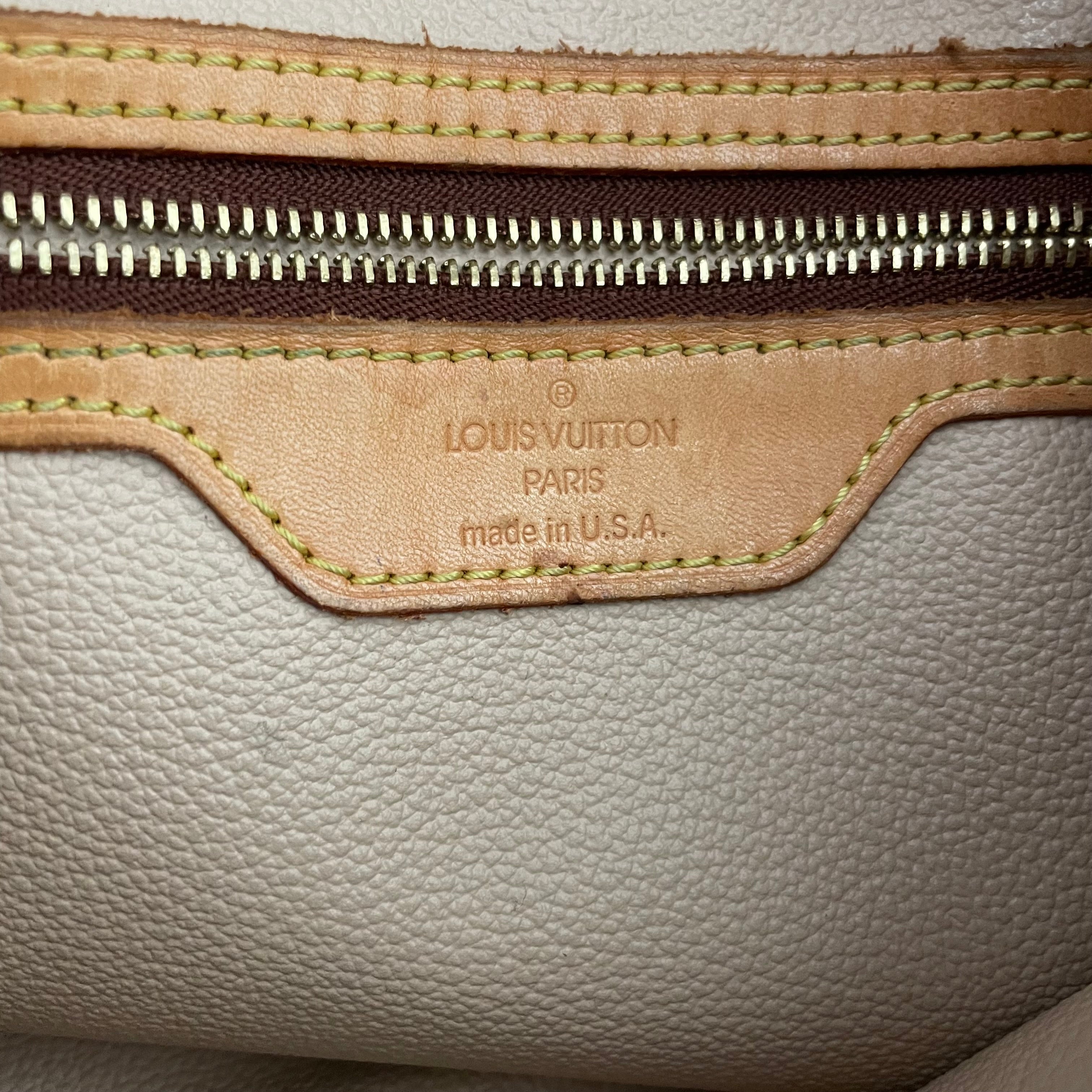 LOUIS VUITTON/Basket Bag/Monogram/Leather/BRW/petit bucket vintage view 3