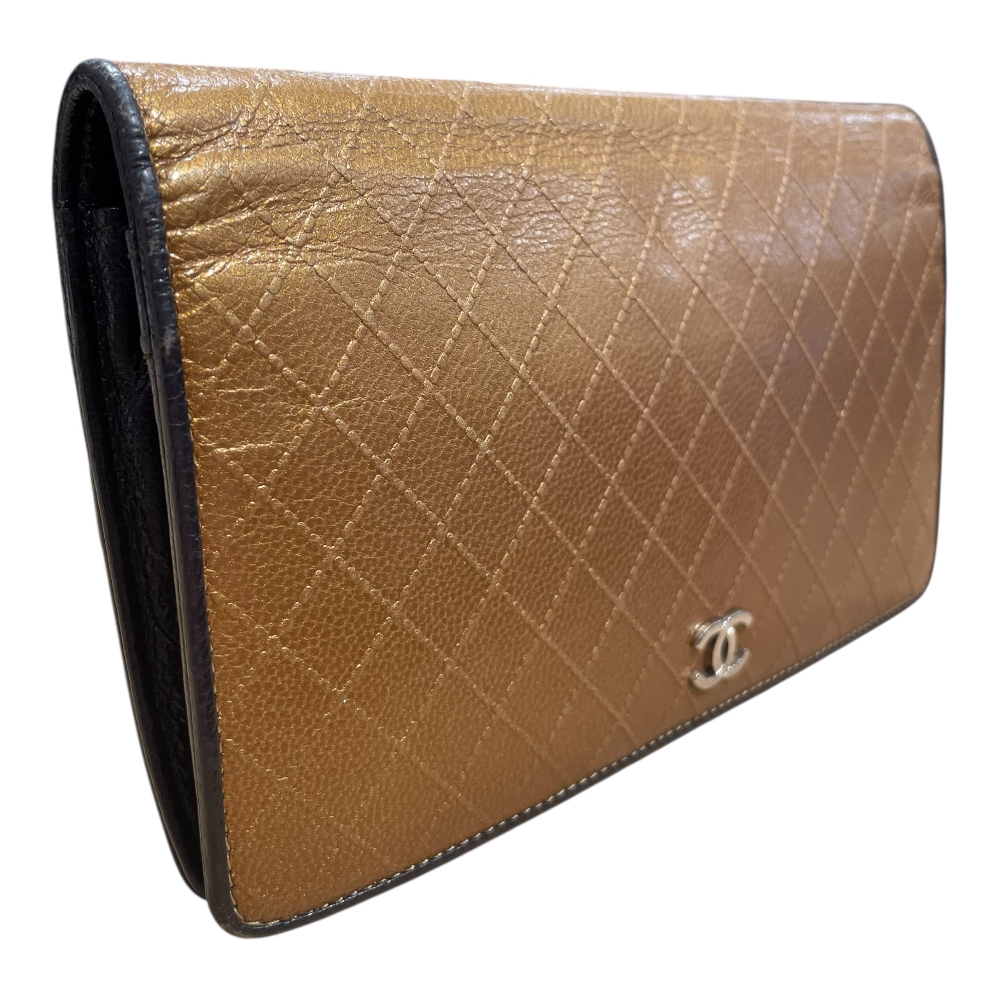 CHANEL/Long Wallet/GLD/quilted leather long wallet view 6
