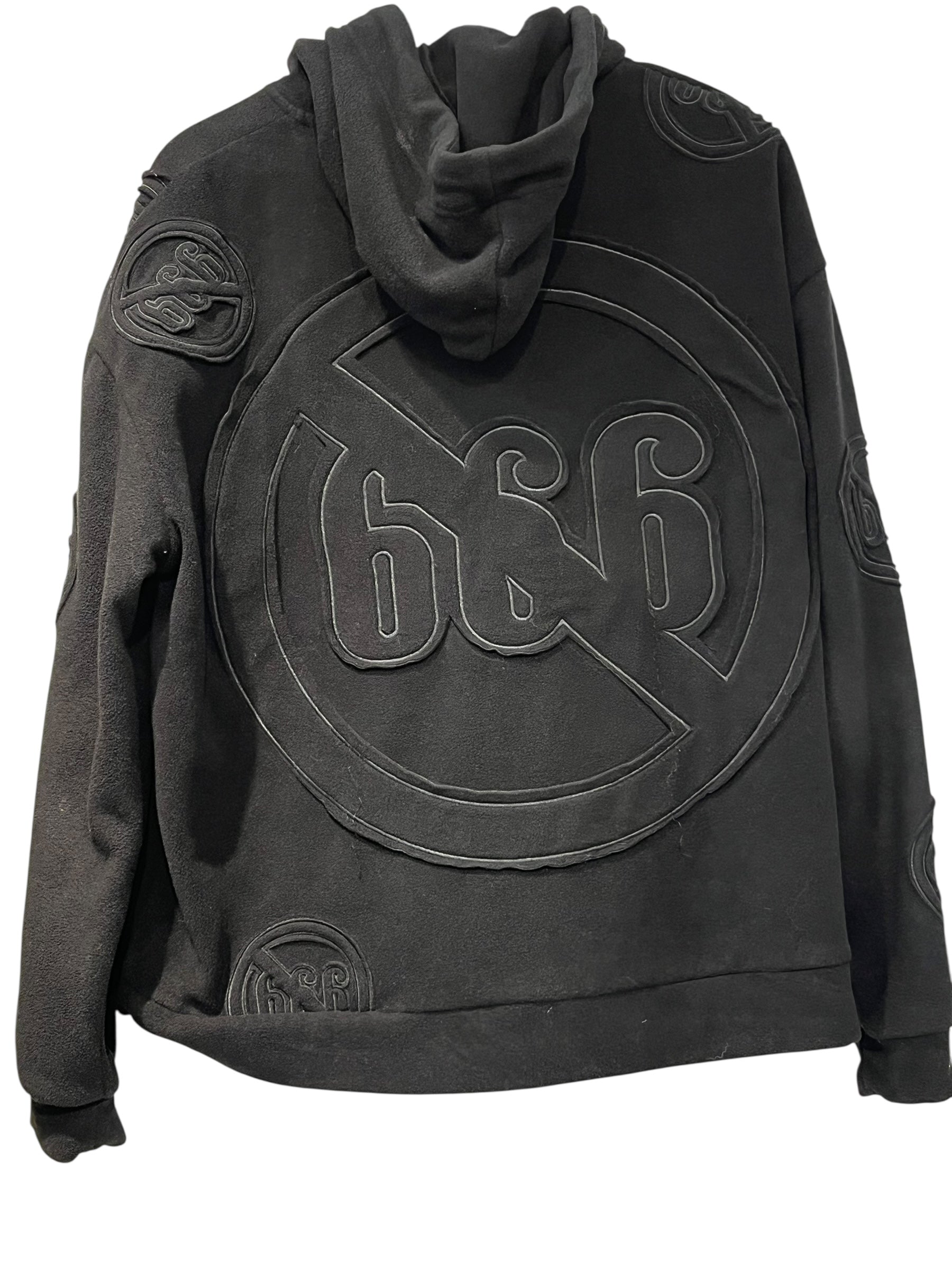 WHO DECIDES WAR/Hoodie/L/Polyester/BLK/666 EMBROD view 2