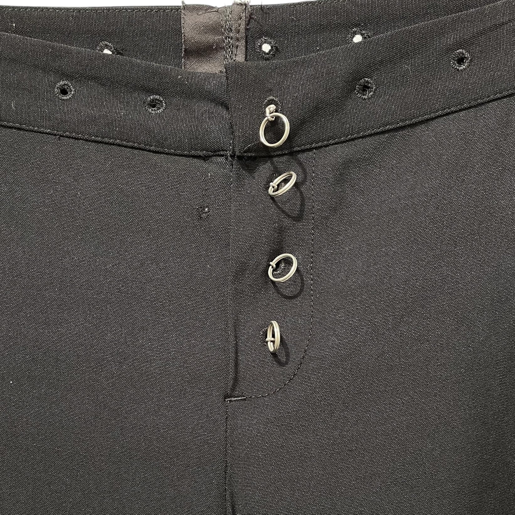 Jean Paul GAULTIER FEMME/Straight Pants/6/Wool/BLK/back charms view 5