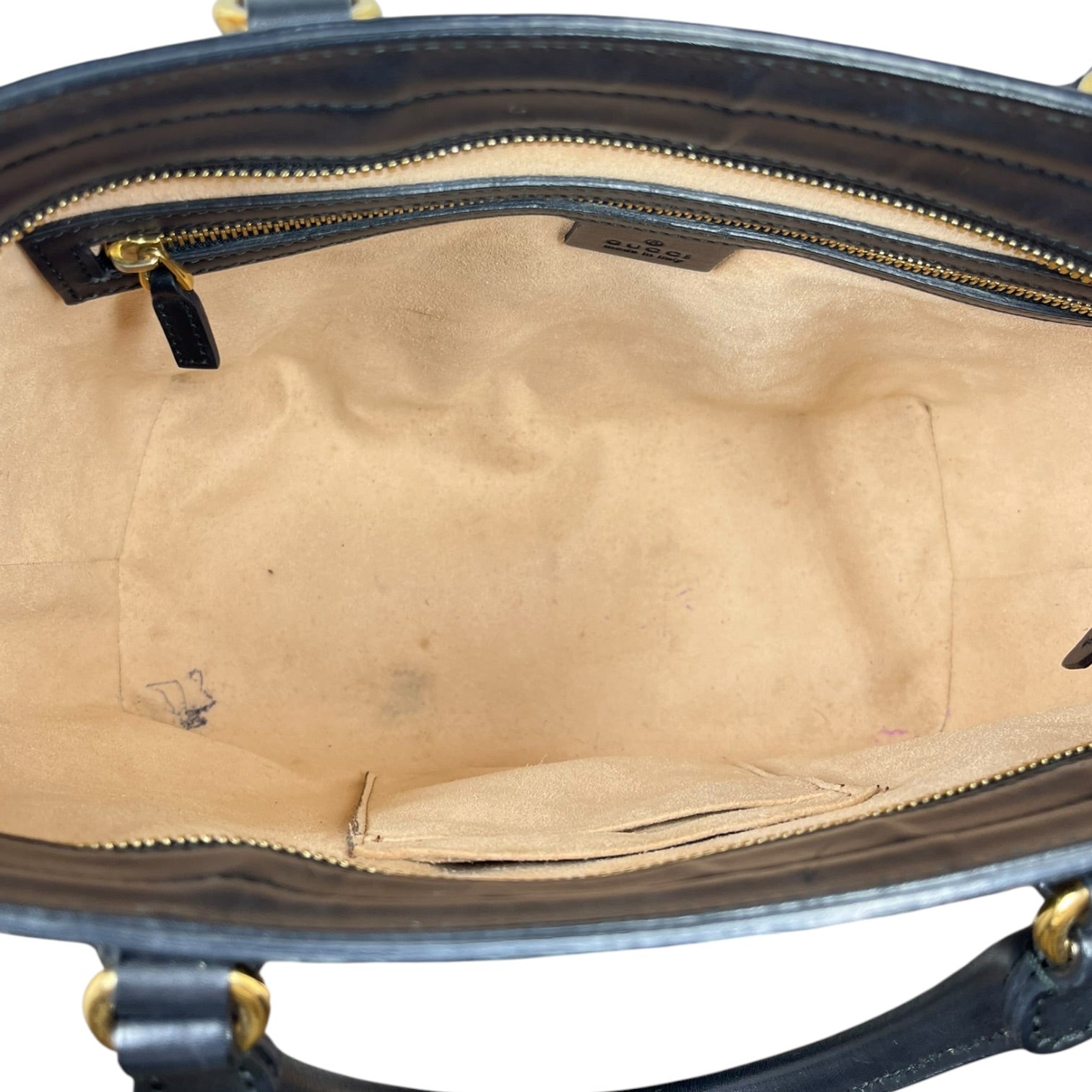 GUCCI/Tote Bag/Monogram/Leather/BLK/GUCCISSIMA LEATHER TOTE view 5